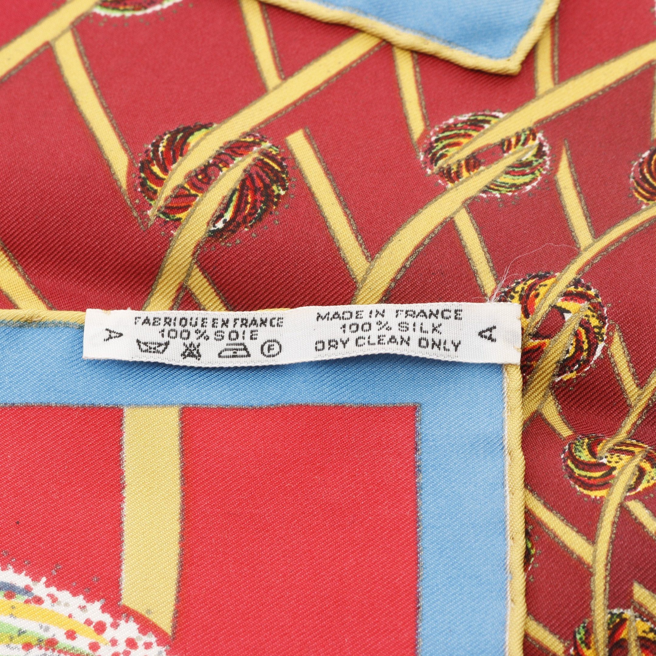 Hermes Hermes Carres 90 Les Feux De L'Espace Scarf Silk Red Multicolor Size ONE SIZE - 3 Thumbnail