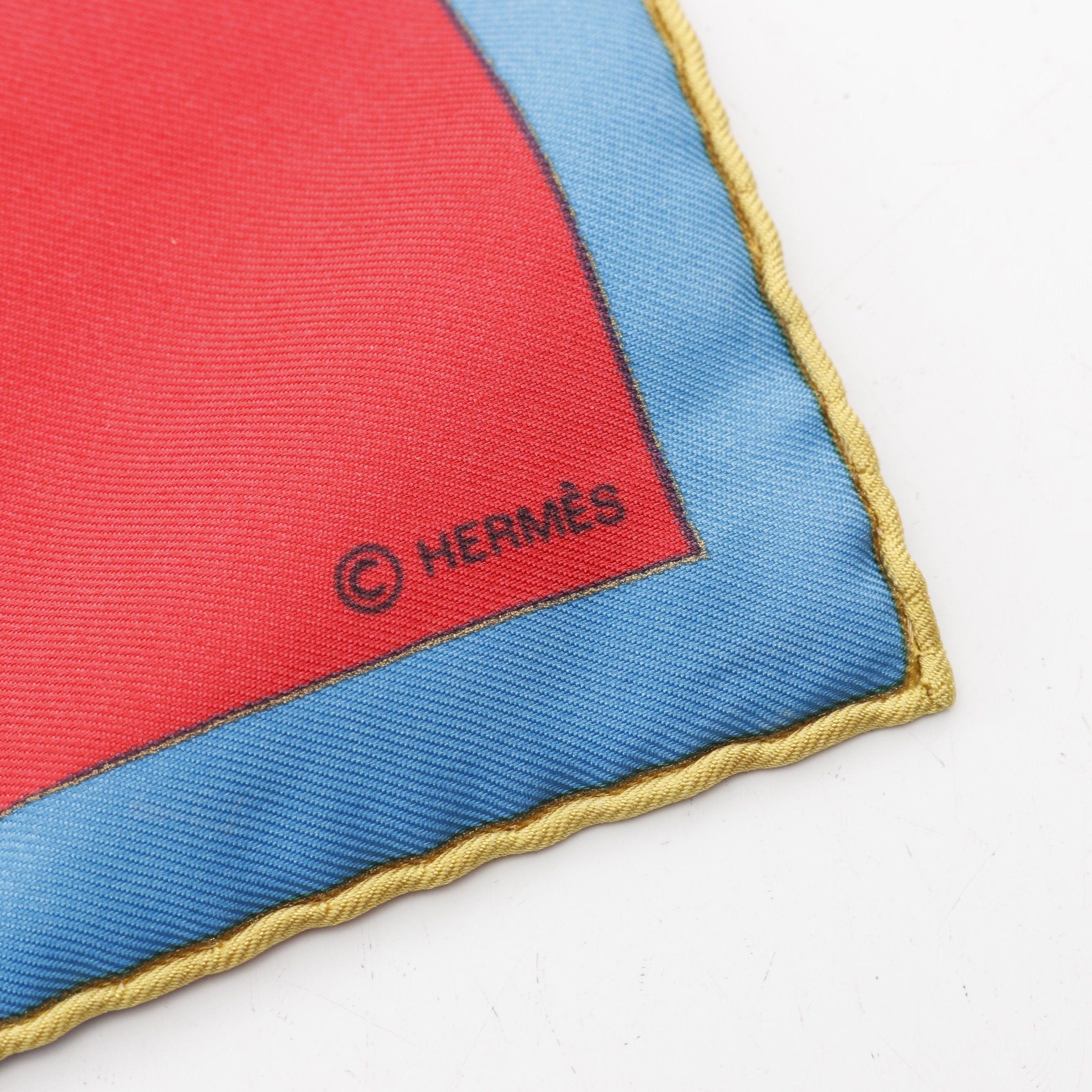 Hermes Hermes Carres 90 Les Feux De L'Espace Scarf Silk Red Multicolor Size ONE SIZE - 2 Thumbnail
