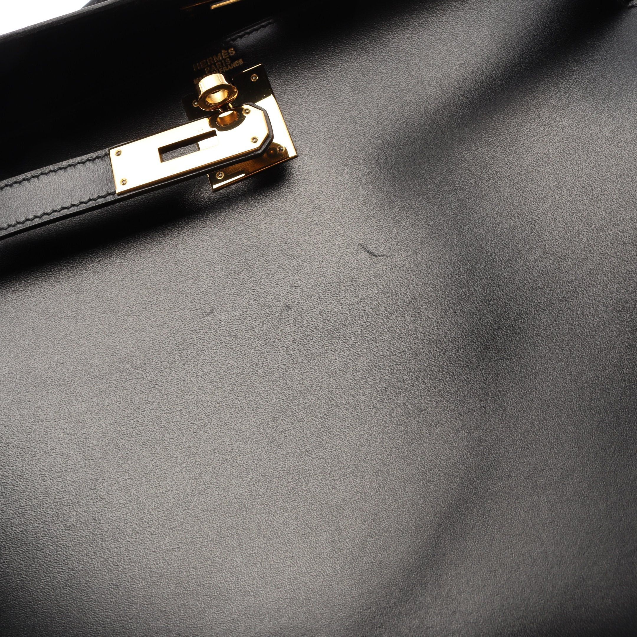 Hermes Hermes Kelly32 Handbag Box Calf Black Gold Hardware Outside Sewing □J Carved Stamp Size ONE SIZE - 10 Thumbnail