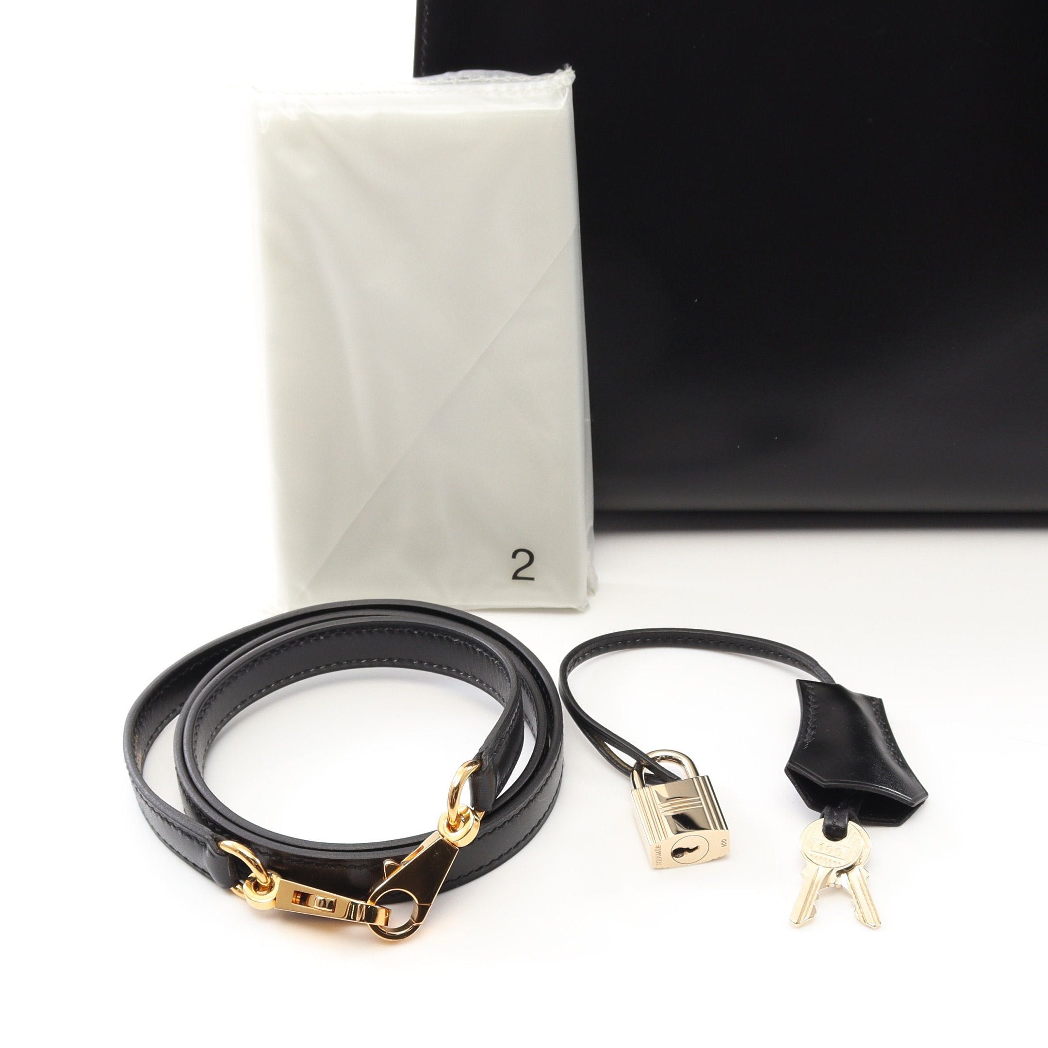 Hermes Hermes Kelly32 Handbag Box Calf Black Gold Hardware Outside Sewing □J Carved Stamp Size ONE SIZE - 6 Thumbnail