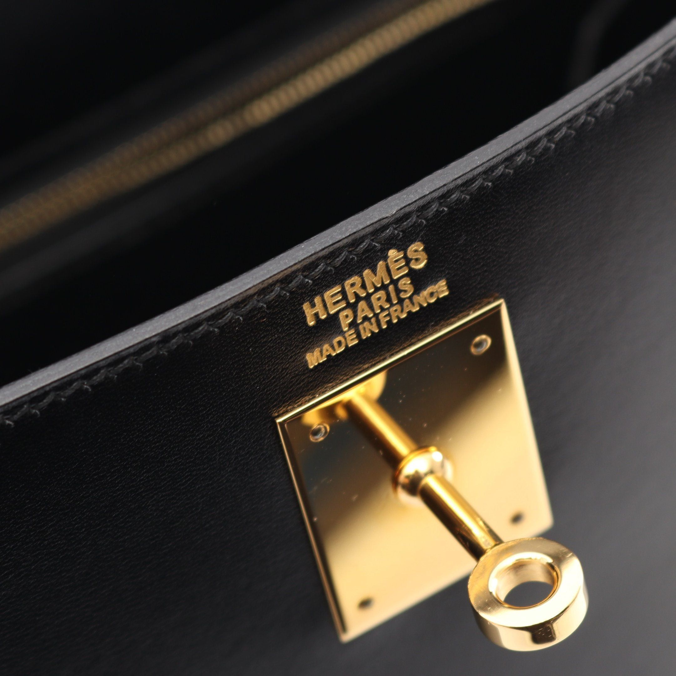 Hermes Hermes Kelly32 Handbag Box Calf Black Gold Hardware Outside Sewing □J Carved Stamp Size ONE SIZE - 4 Thumbnail
