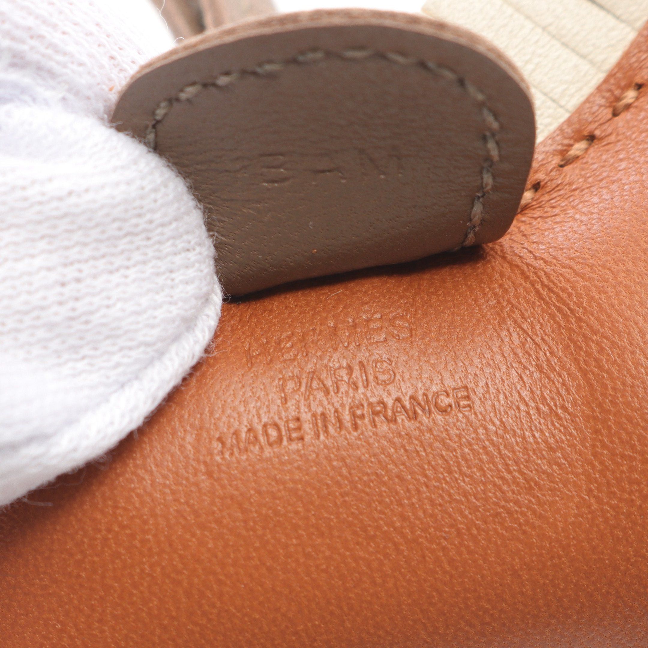 Hermes Hermes Rodeo Pm Gold Etoupe Kure Bag Charm Key Ring Aagneau Brown Ivory B Stamp Size ONE SIZE - 3 Thumbnail