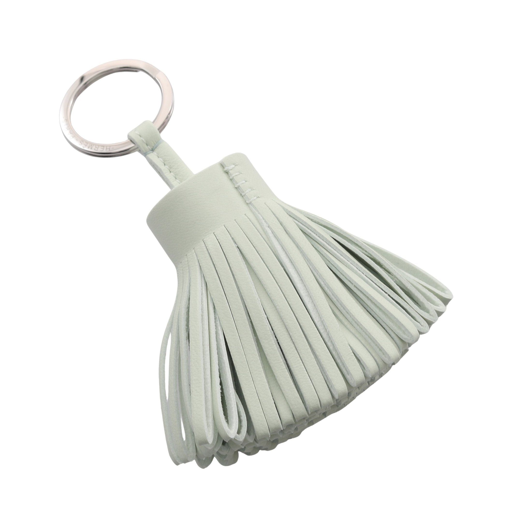 Hermes Hermes Carmen Vert Fizz Bag Charm Key Ring Aagneau Light Green Silver Hardware Double Engraved Size ONE SIZE - 2 Thumbnail