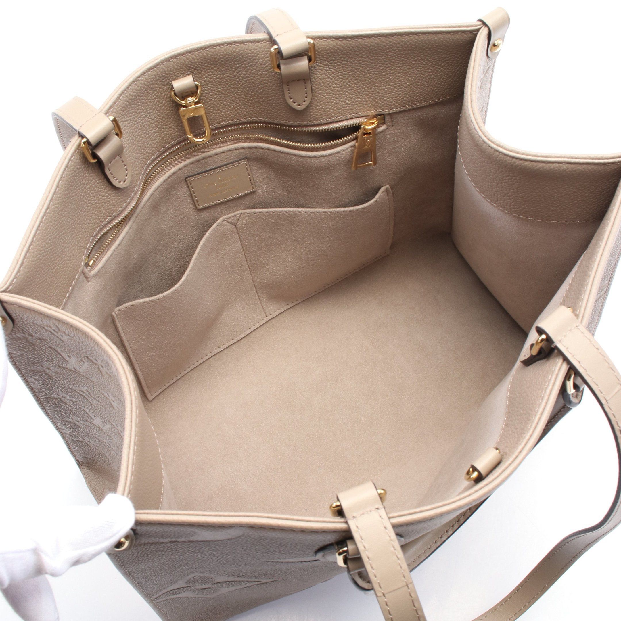 Louis Vuitton Louis Vuitton On-The-Go Mm Monogram Amplant Tourterelle Shoulder Bag Tote Leather Gray Beige Size ONE SIZE - 3 Thumbnail