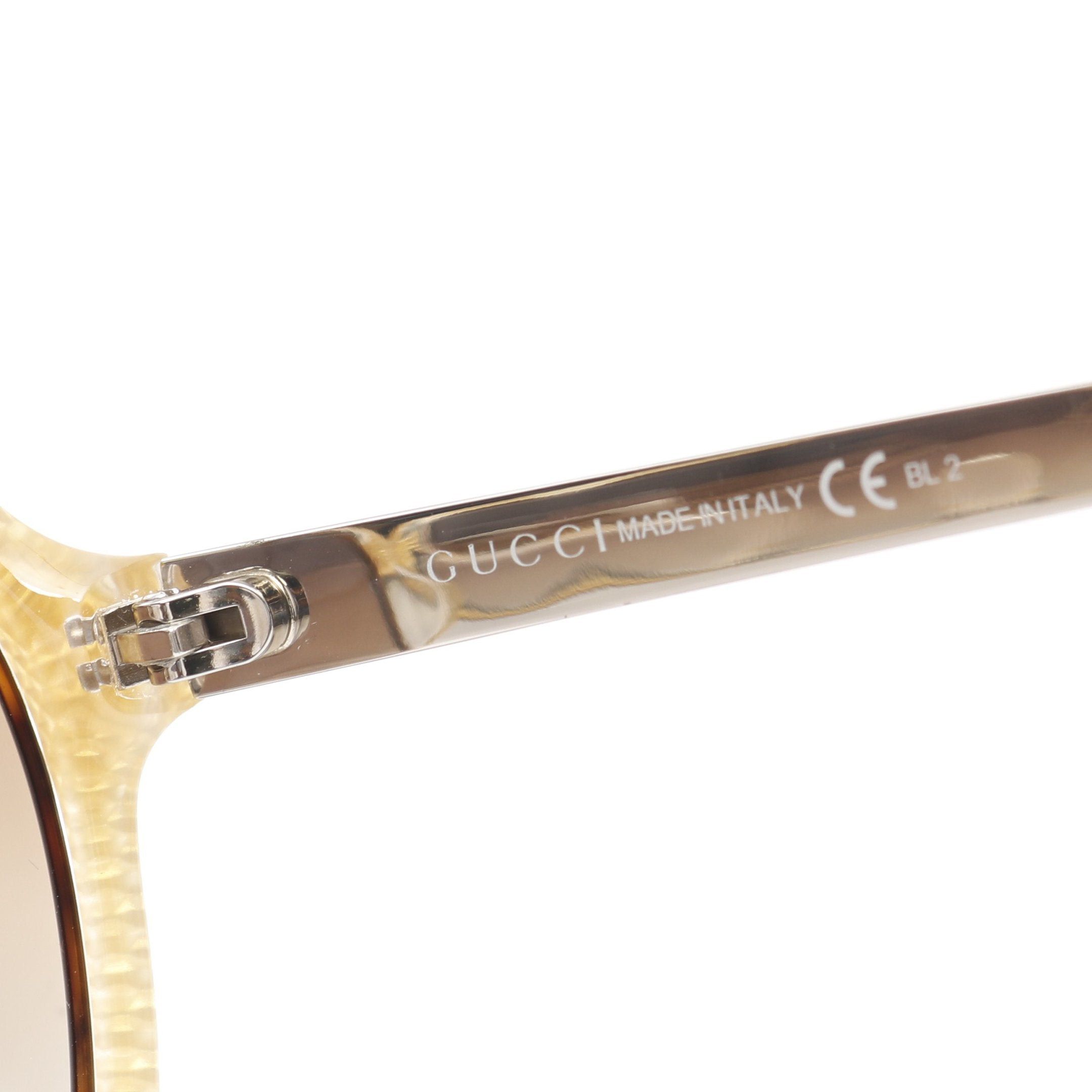 Gucci Gucci Sunglasses Tortoiseshell Pattern Gp Brown Gradient Lens Size ONE SIZE - 4 Thumbnail