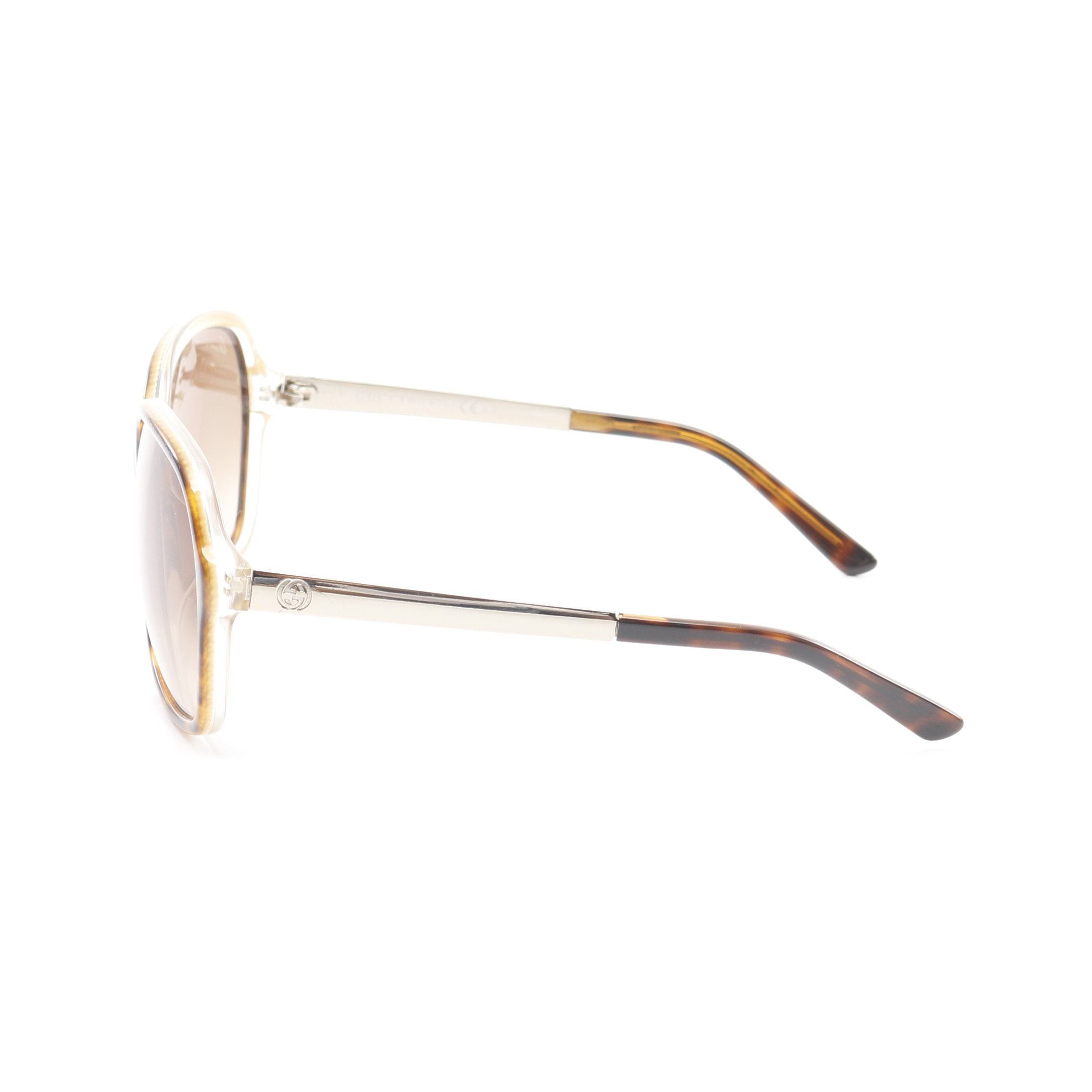 Gucci Gucci Sunglasses Tortoiseshell Pattern Gp Brown Gradient Lens Size ONE SIZE - 3 Thumbnail