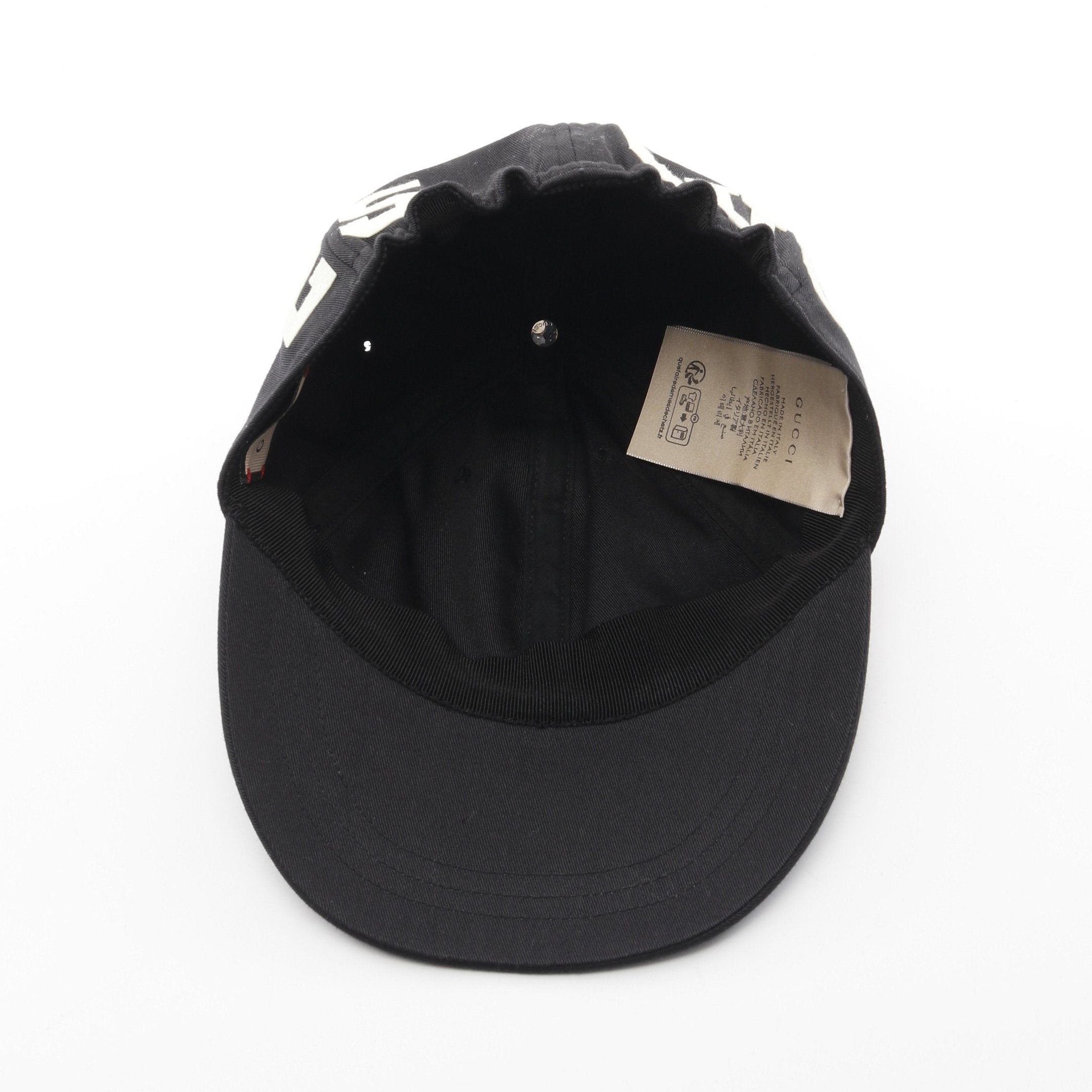 Gucci Gucci Logo Cap Cotton Black Size ONE SIZE - 3 Thumbnail
