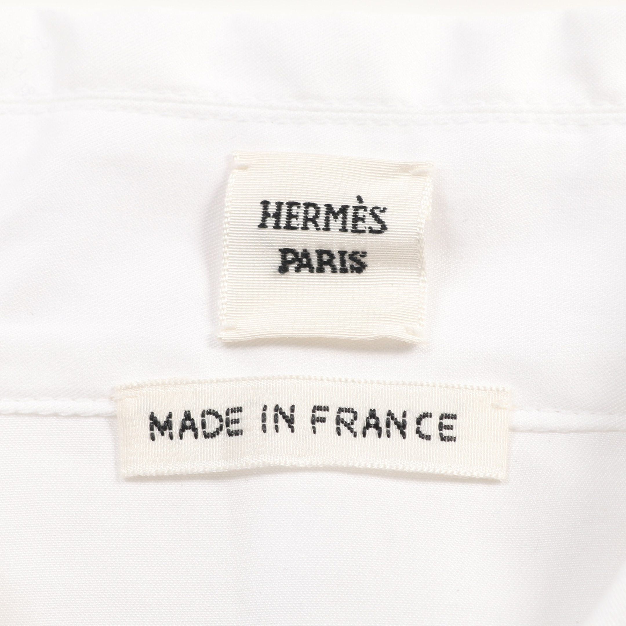 Hermes Hermes Serie Button Shirt Zip Up Cotton White Size ONE SIZE - 3 Thumbnail
