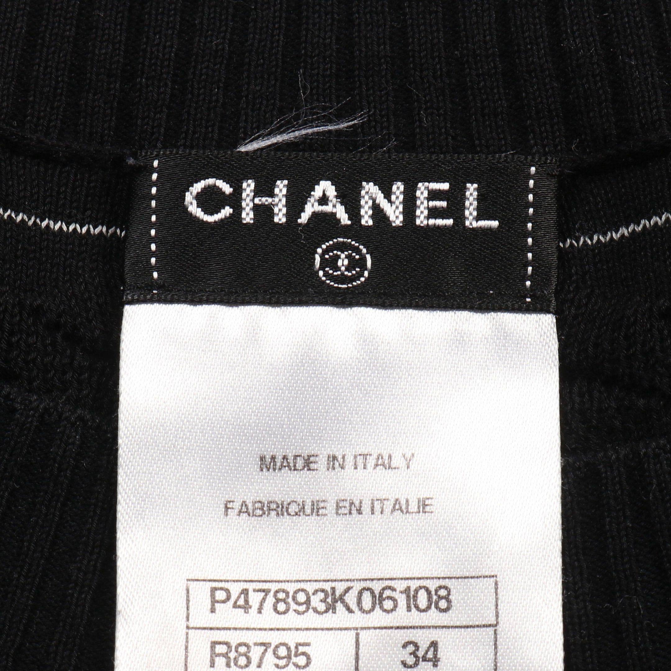 Chanel Chanel Knit Short Sleeve Cotton Black Size ONE SIZE - 3 Thumbnail