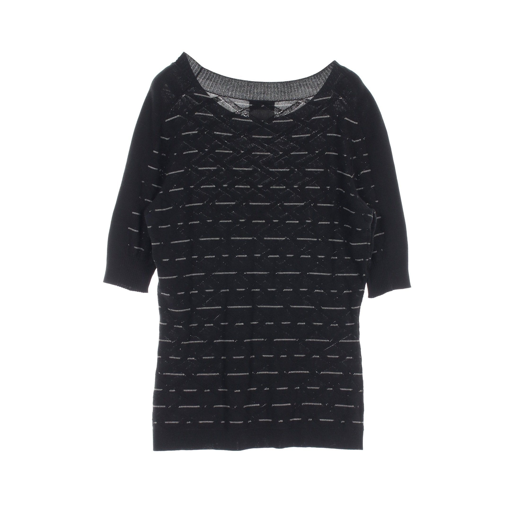 Chanel Chanel Knit Short Sleeve Cotton Black Size ONE SIZE - 2 Thumbnail