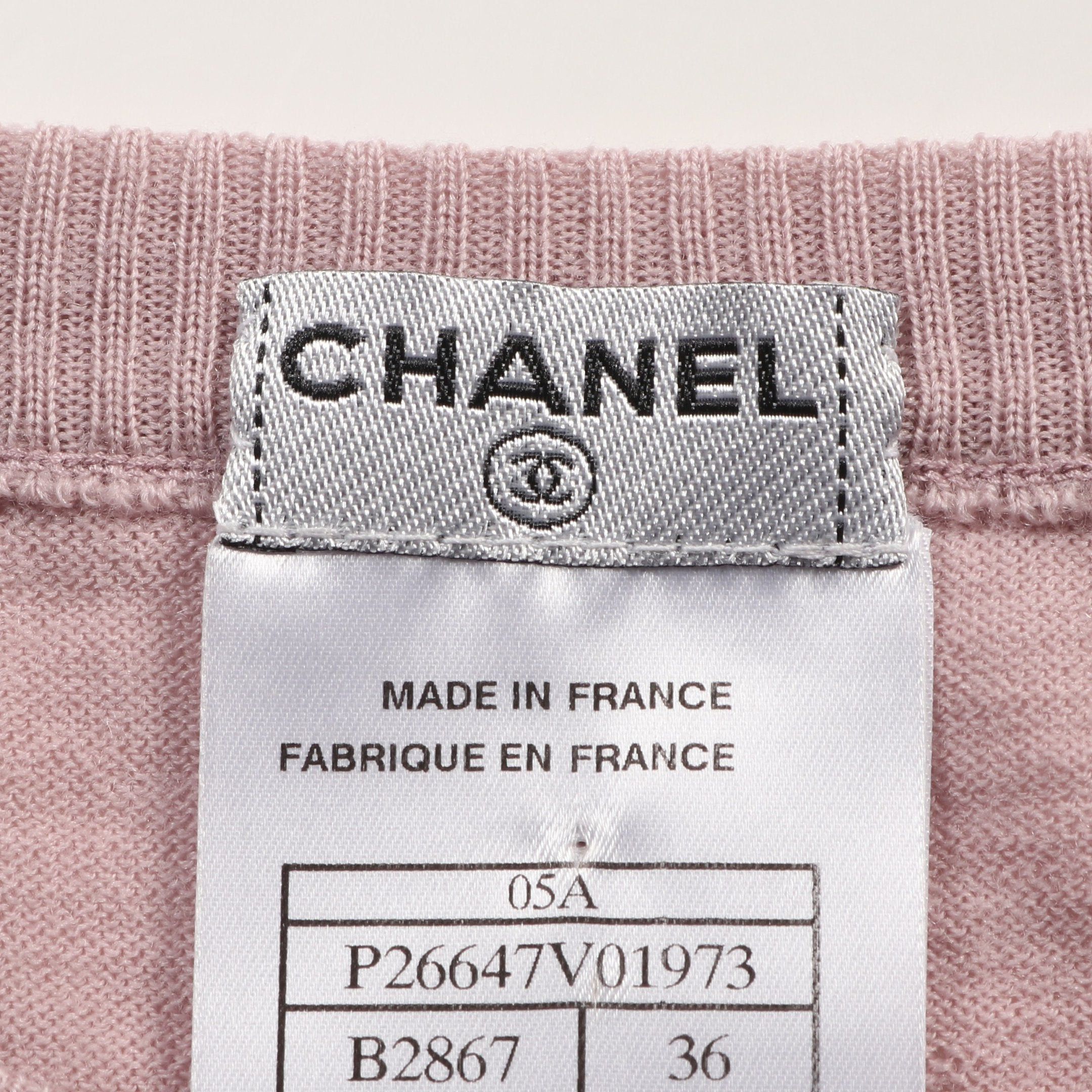 Chanel Chanel Coco Mark Knit Short Sleeve Wool Pink 05A Size ONE SIZE - 3 Thumbnail