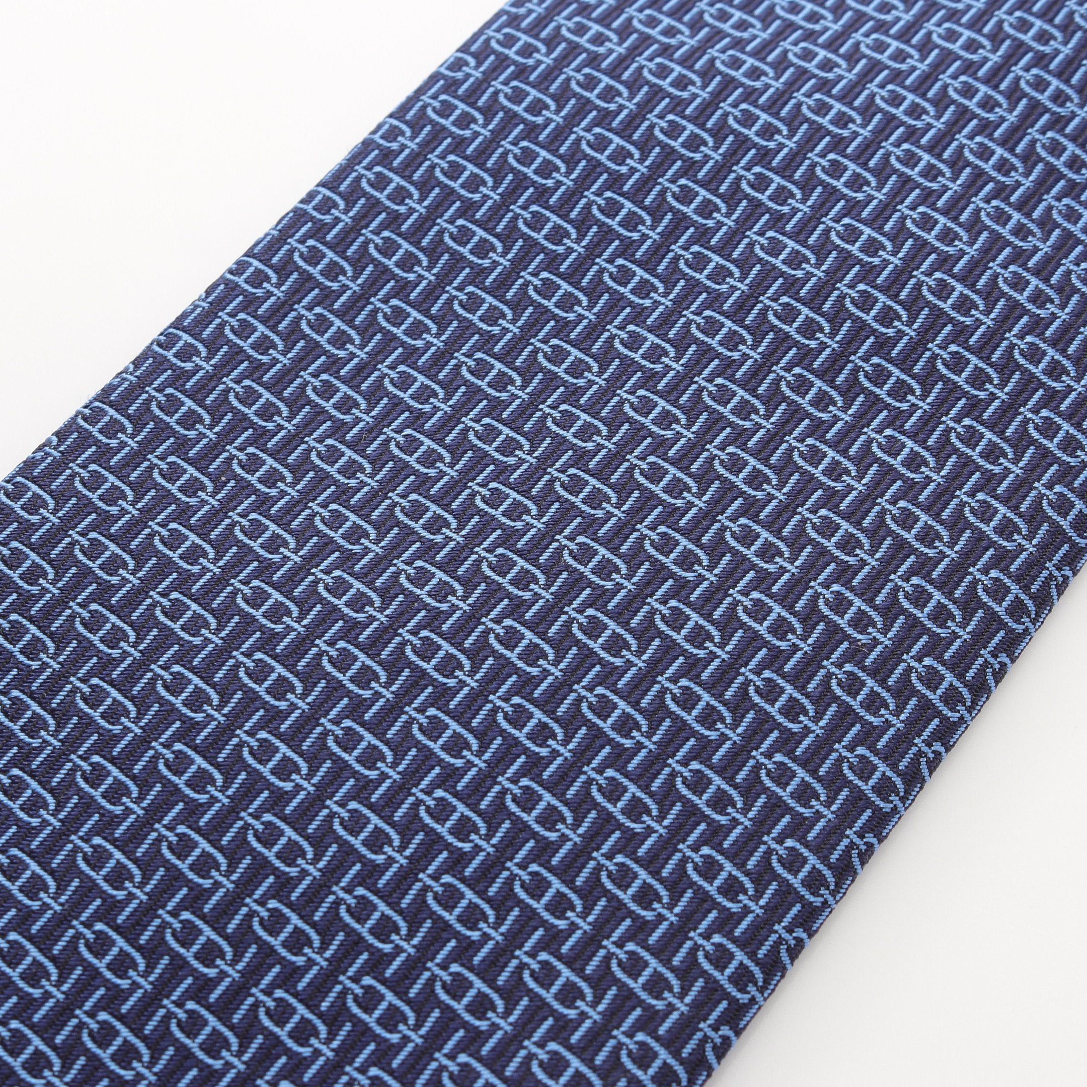 Hermes Hermes Tie Silk Dark Blue Size ONE SIZE - 6 Thumbnail