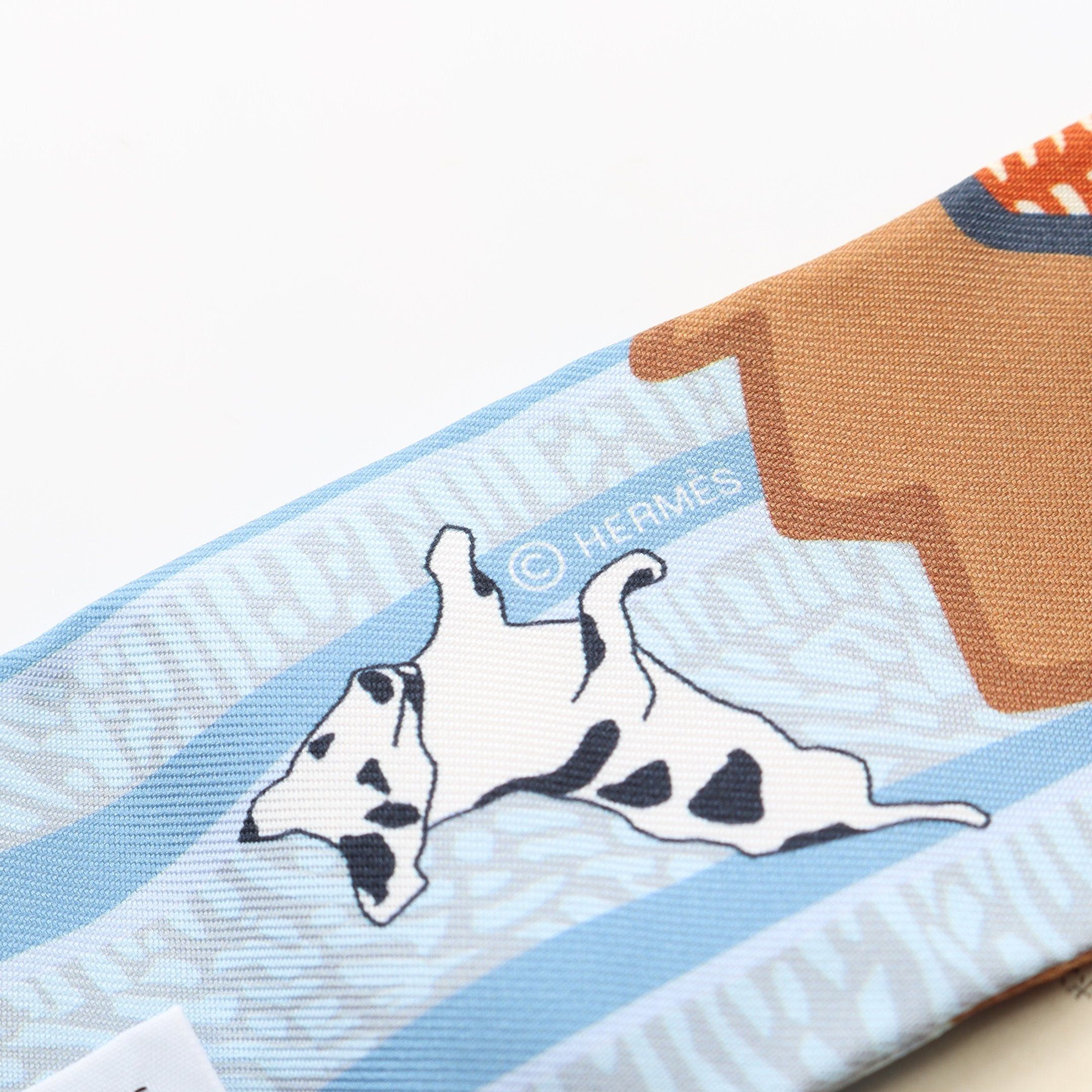 Hermes Hermes Twilly En Liberte Ribbon Scarf Silk Blue Multicolor Size ONE SIZE - 2 Thumbnail