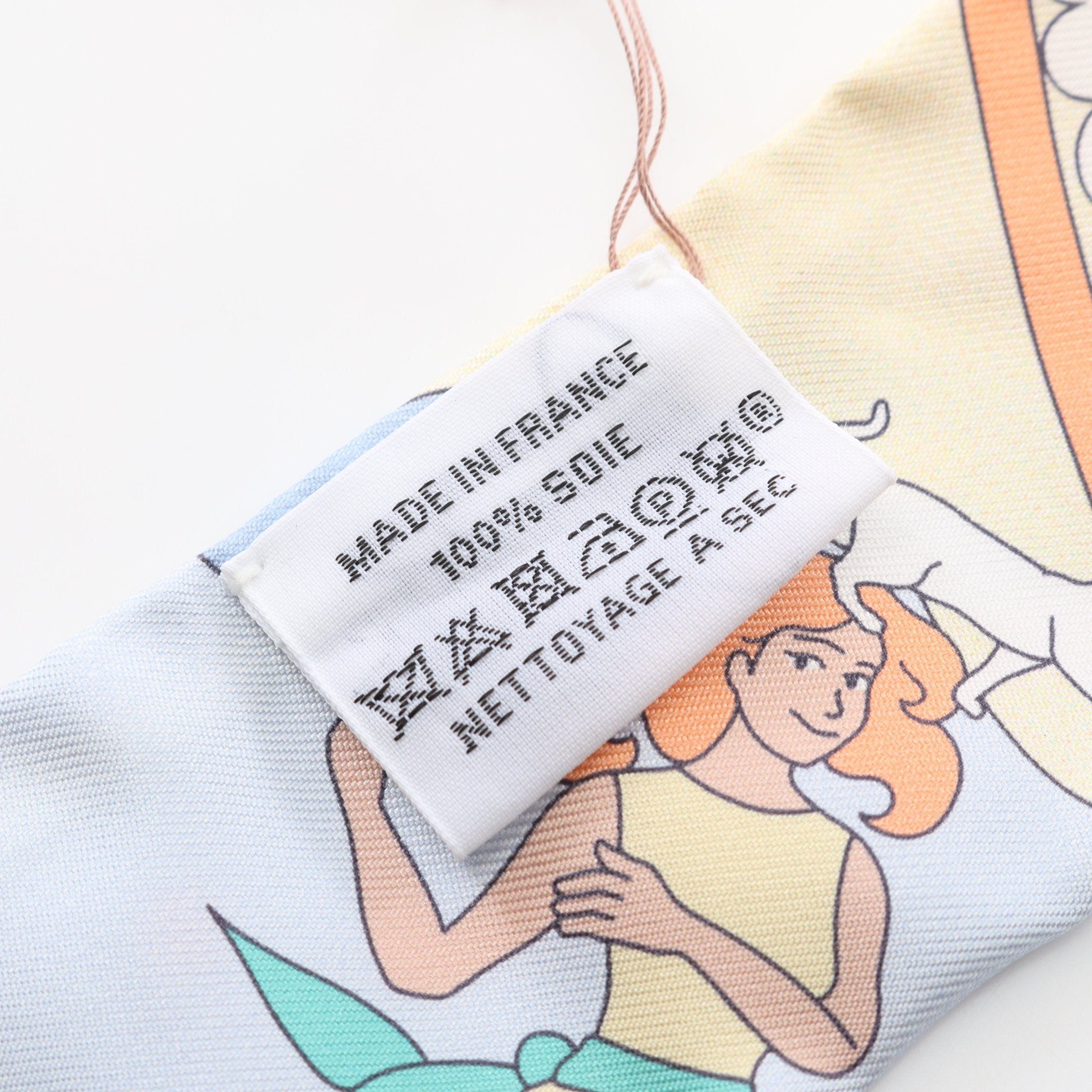 Hermes Hermes Twilly Carres Volants Ribbon Scarf Silk Light Blue Multicolor Size ONE SIZE - 3 Thumbnail