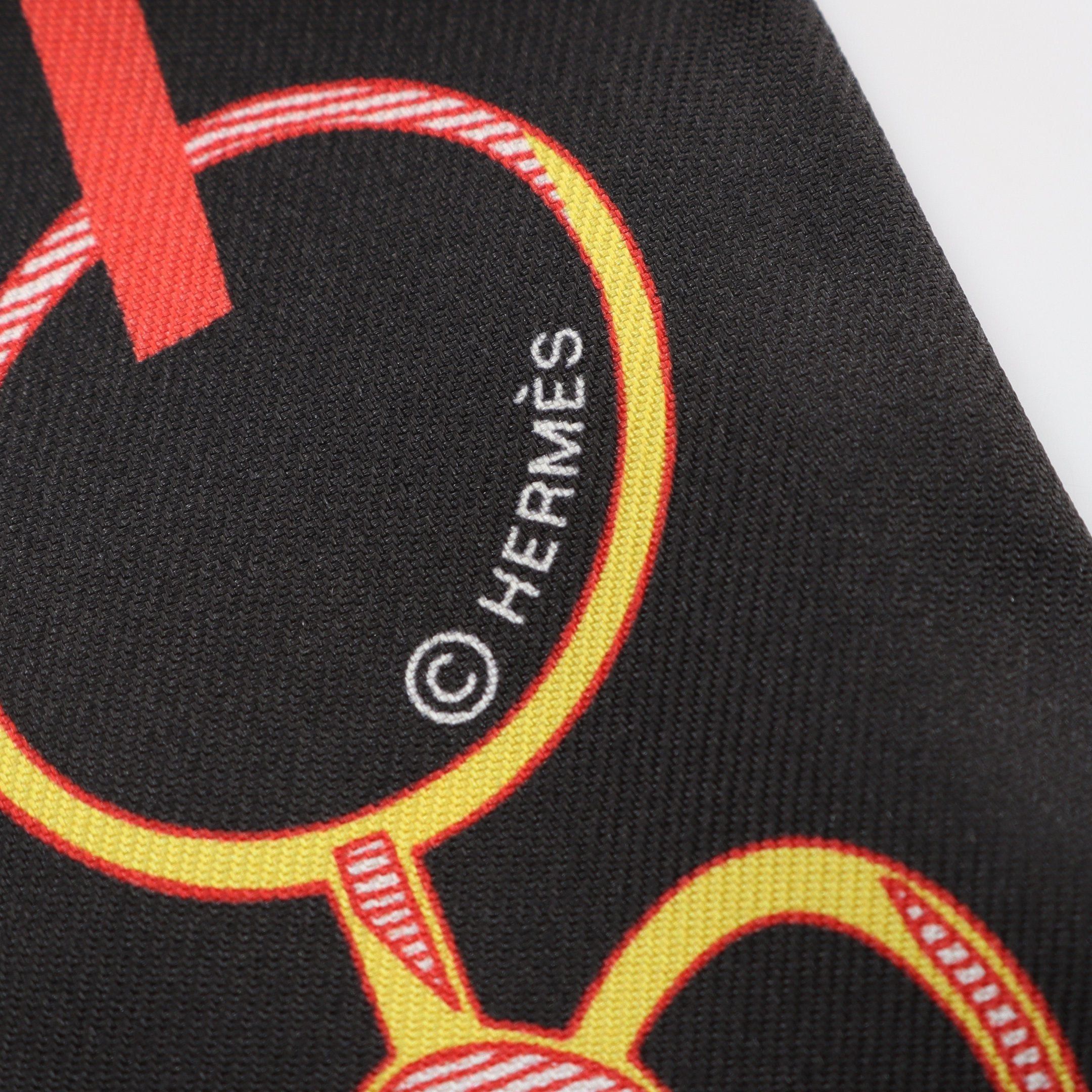 Hermes Hermes Twilly Do Re Boucles Ribbon Scarf Silk Black Multicolor Size ONE SIZE - 2 Thumbnail