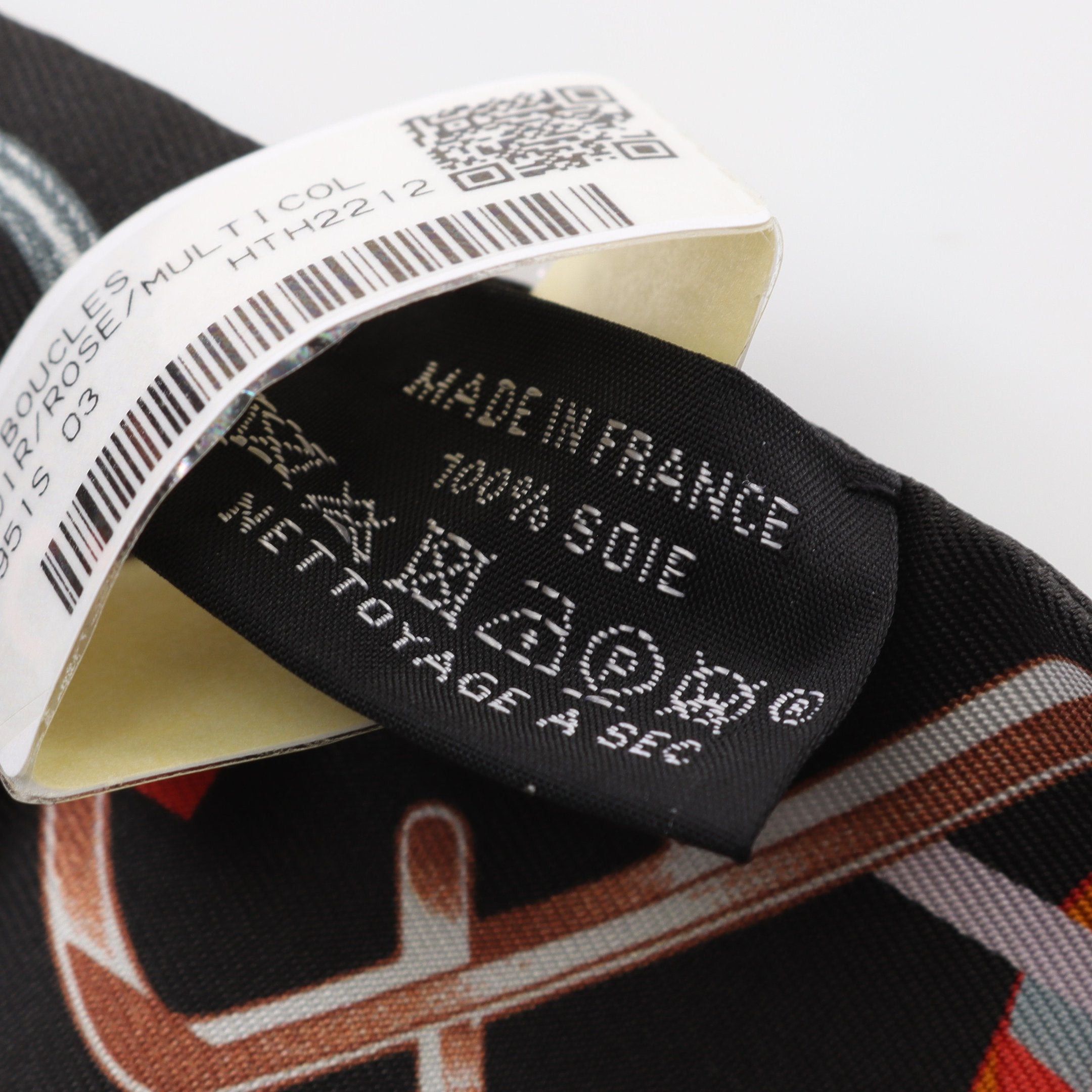 Hermes Hermes Twilly Do Re Boucles Ribbon Scarf Silk Black Multicolor Size ONE SIZE - 3 Thumbnail