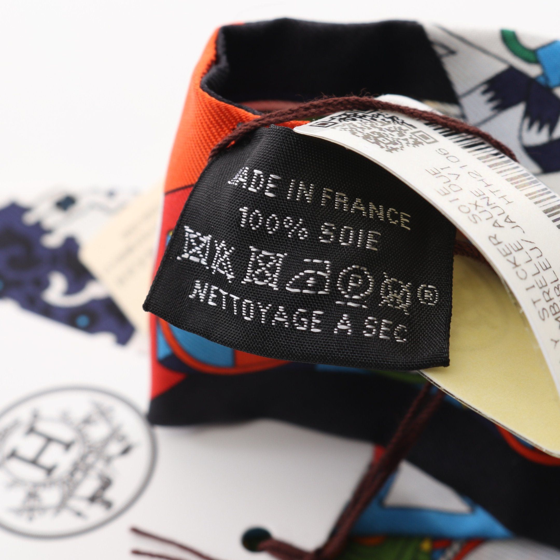 Hermes Hermes Twilly De Aux Duels Vieux Ribbon Scarf Silk Blue Black Multicolor Size ONE SIZE - 3 Thumbnail