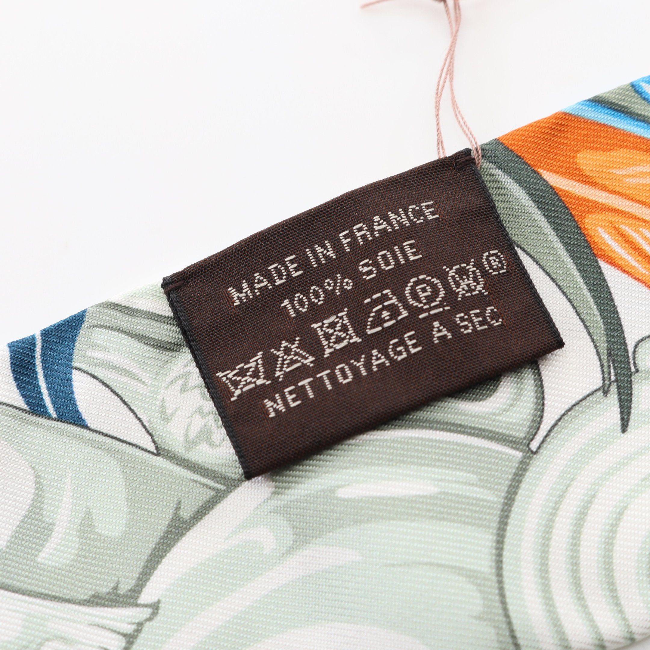 Hermes Hermes Twilly Danse Pacifique Ribbon Scarf Silk Beige Multicolor Size ONE SIZE - 3 Thumbnail