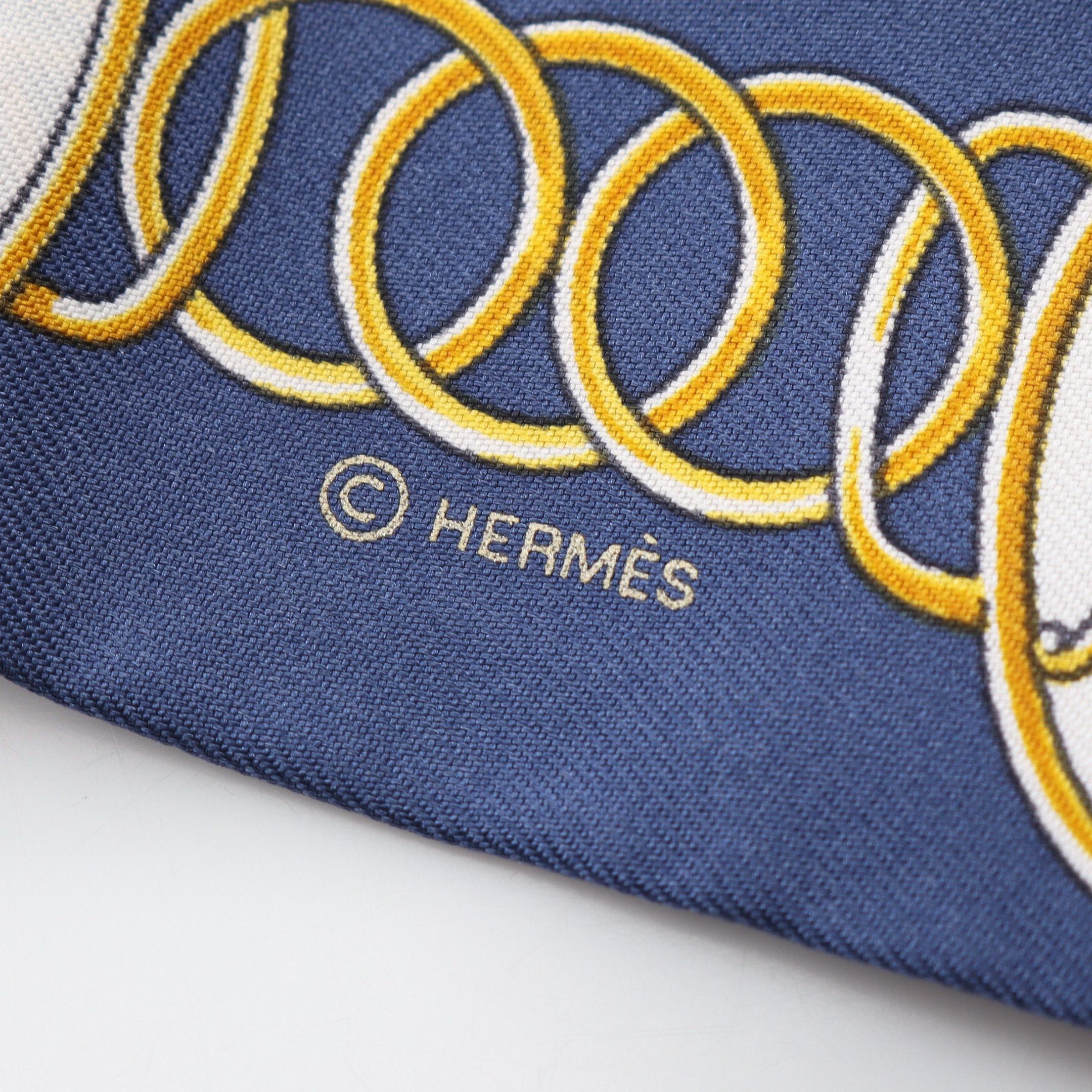 Hermes Hermes Twilly Lift Profile Ribbon Scarf Silk Dark Blue Multicolor Size ONE SIZE - 2 Thumbnail