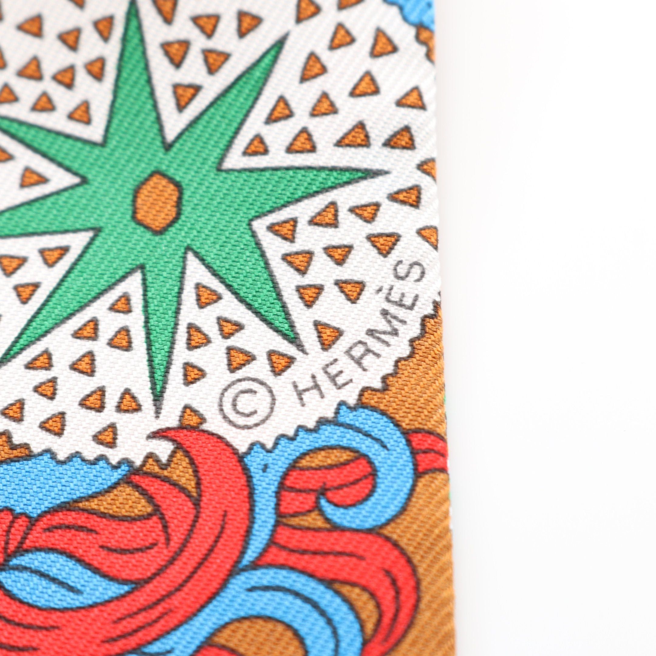 Hermes Hermes Twilly De Aux Duels Vieux Ribbon Scarf Silk Brown Multicolor Size ONE SIZE - 2 Thumbnail