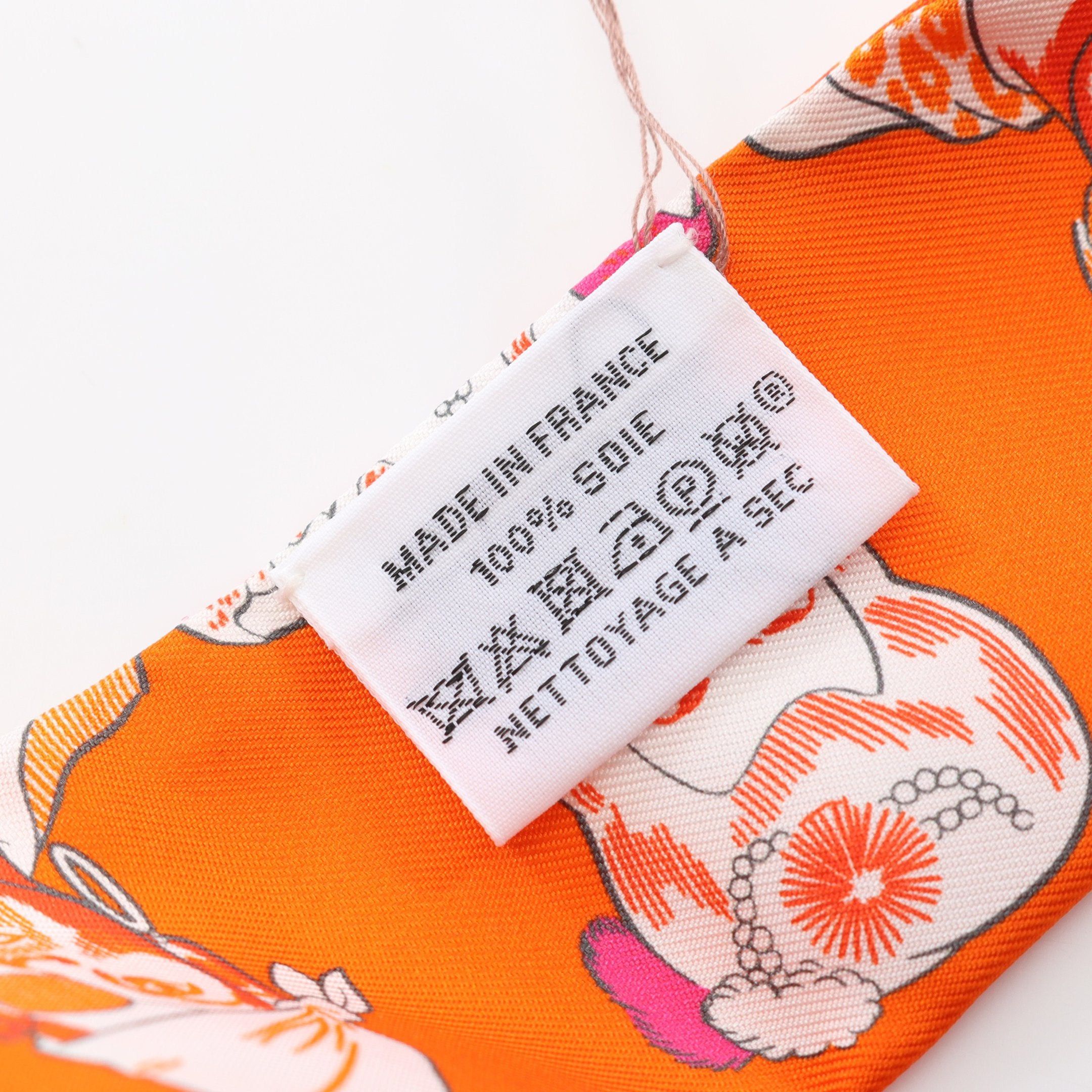 Hermes Hermes Twilly Dress Code Ribbon Scarf Silk Orange Multicolor Size ONE SIZE - 3 Thumbnail