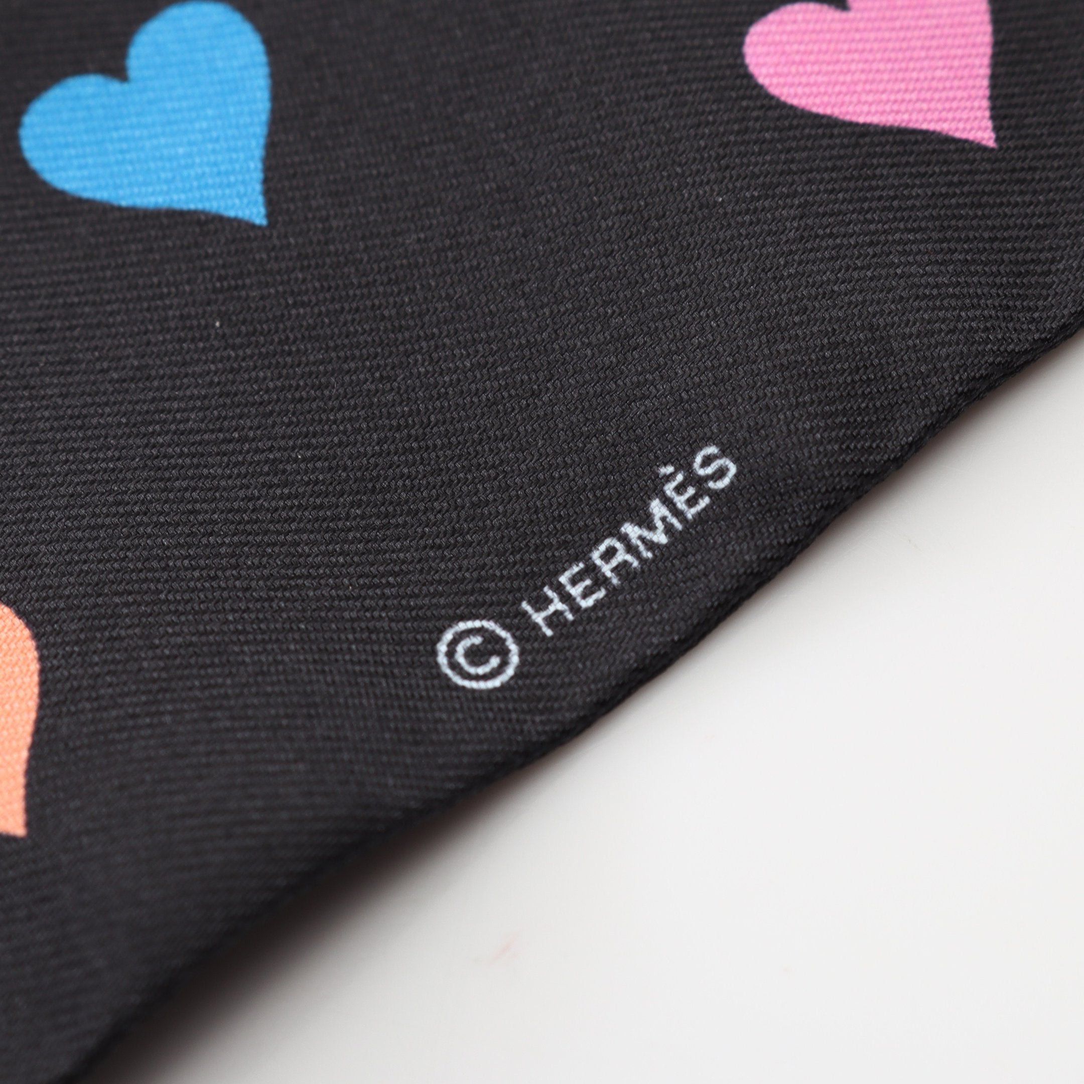 Hermes Hermes Twilly Tea Time Ribbon Scarf Silk Black Multicolor Size ONE SIZE - 2 Thumbnail