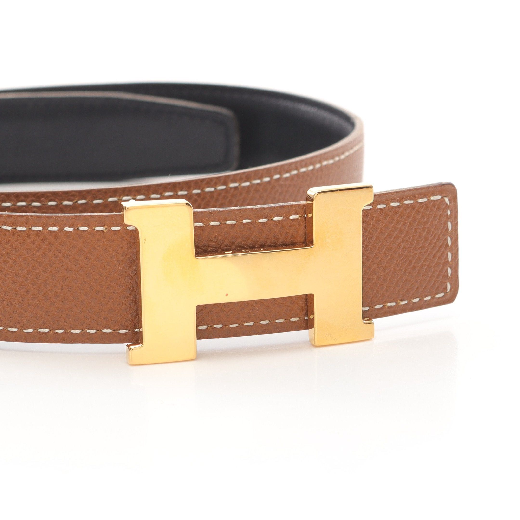 Hermes Hermes Constance H-Belt Belt Leather Black Brown Gold Hardware □ A Stamp Size ONE SIZE - 2 Thumbnail