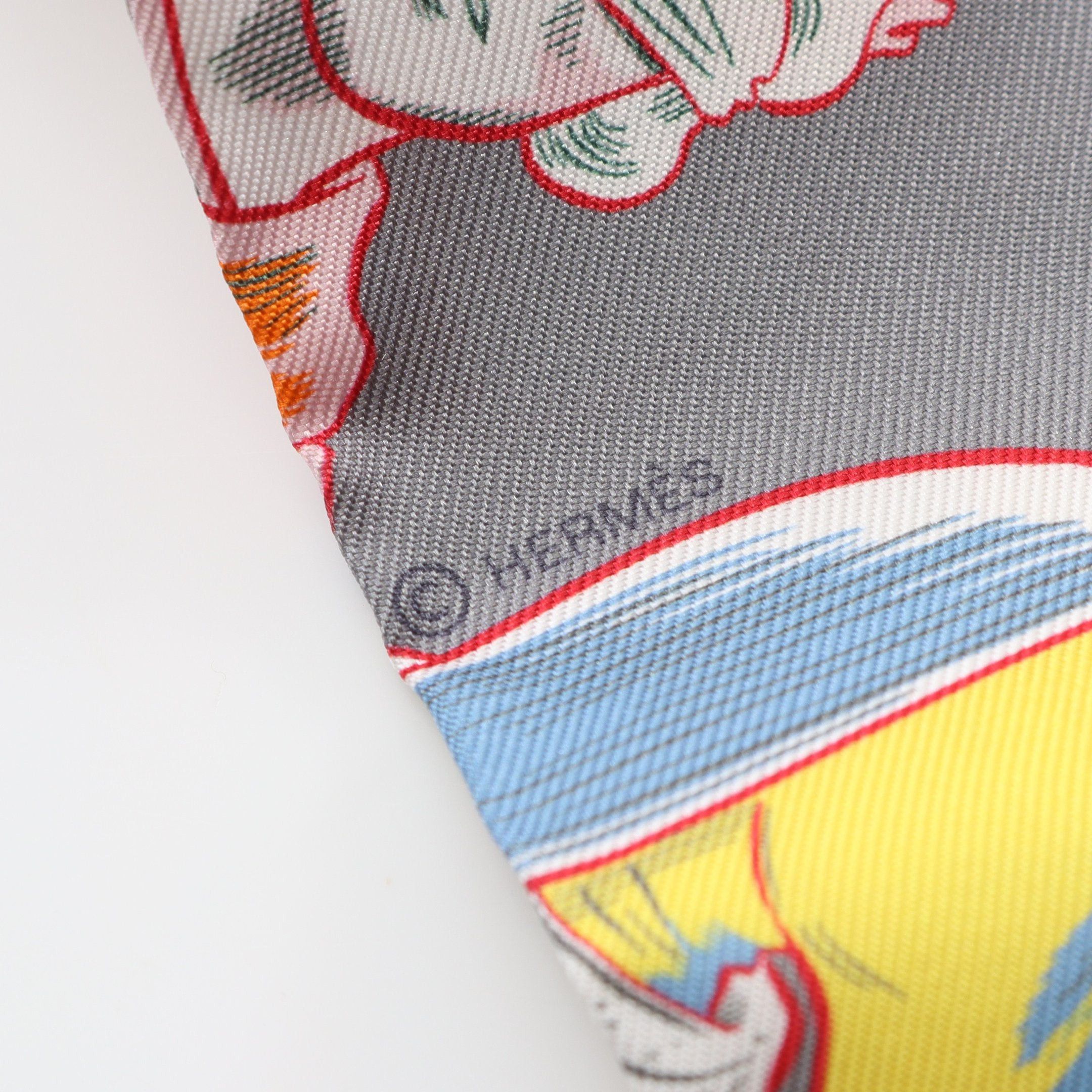 Hermes Hermes Twilly Dress Code Ribbon Scarf Silk Gray Multicolor Size ONE SIZE - 2 Thumbnail