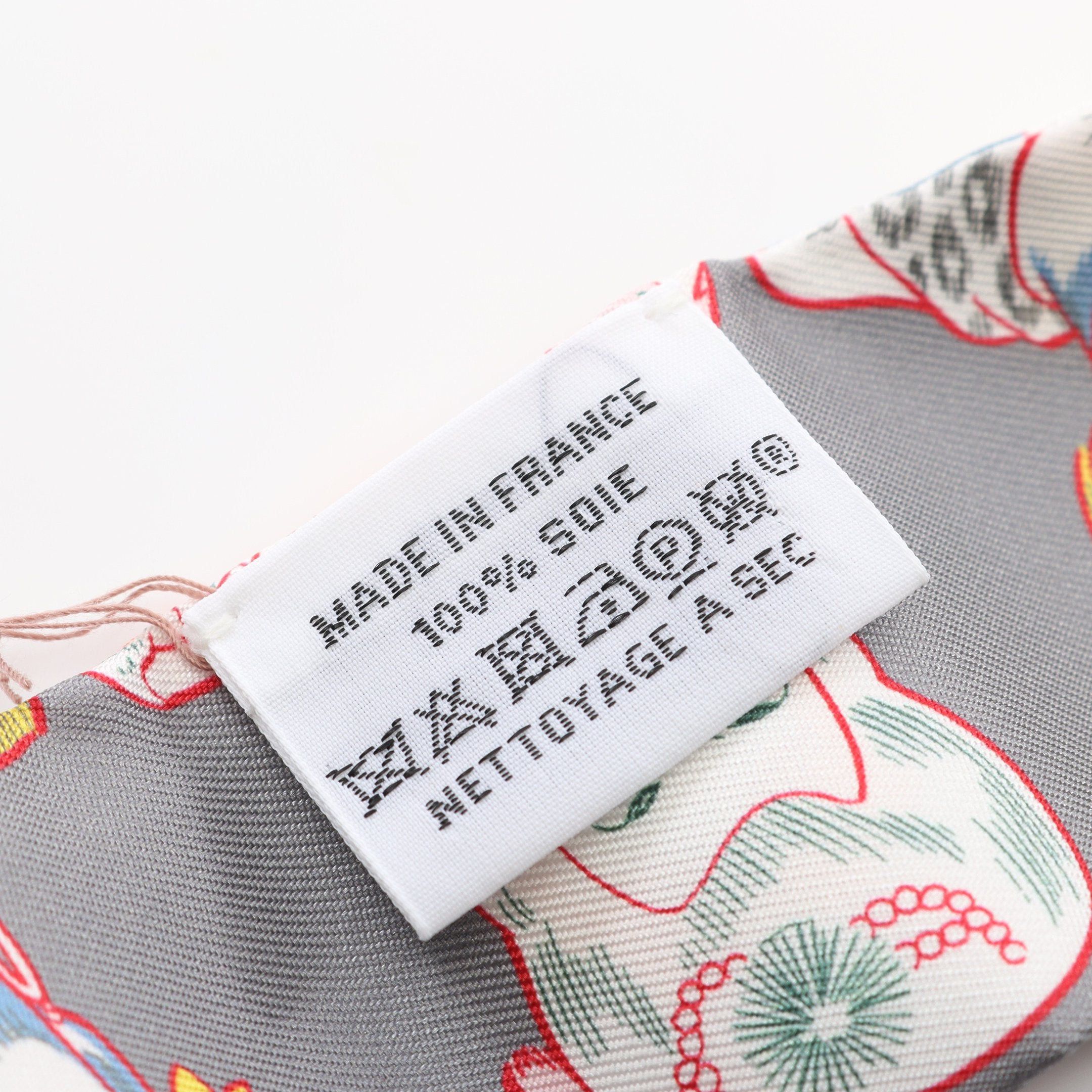 Hermes Hermes Twilly Dress Code Ribbon Scarf Silk Gray Multicolor Size ONE SIZE - 3 Thumbnail