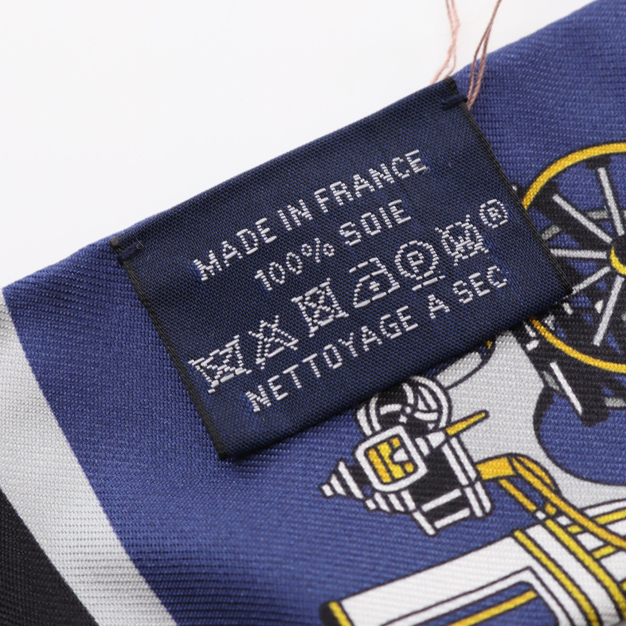 Hermes Hermes Twilly Voitures Exquises Ribbon Scarf Silk Navy Multicolor Size ONE SIZE - 3 Thumbnail