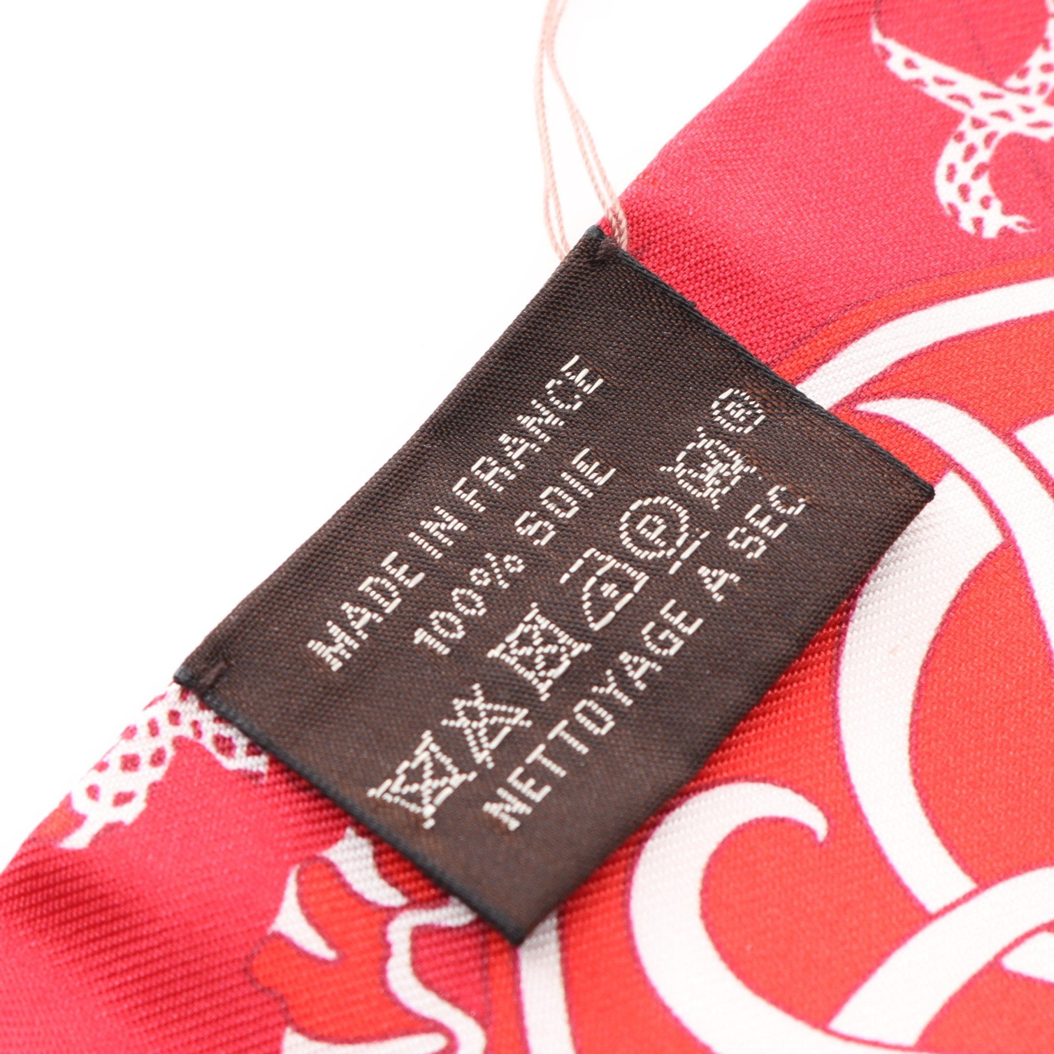 Hermes Hermes Twilly Ex-Libris Ribbon Scarf Silk Red Multicolor Size ONE SIZE - 3 Thumbnail