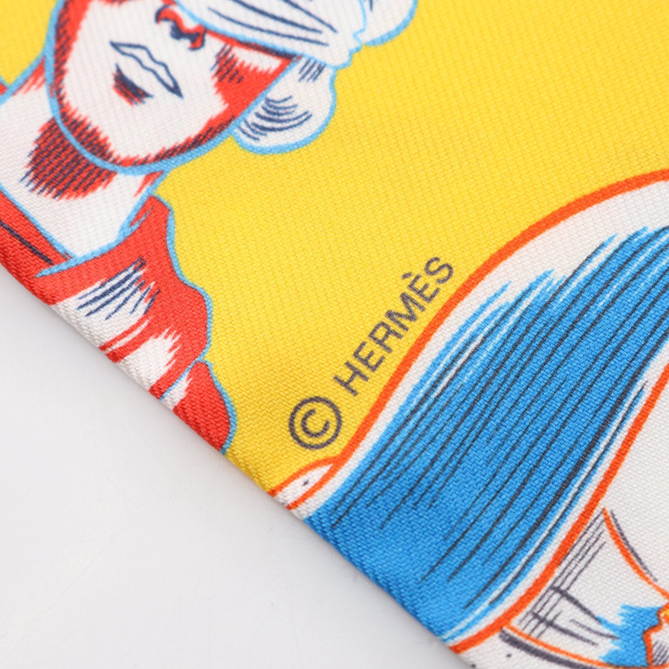 Hermes Hermes Twilly Dress Code Ribbon Scarf Silk Yellow Multicolor Size ONE SIZE - 2 Thumbnail