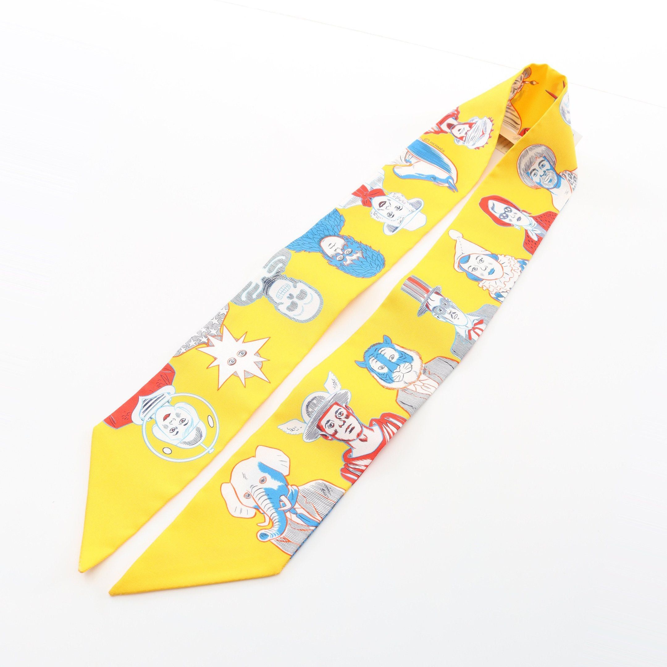 Hermes Hermes Twilly Dress Code Ribbon Scarf Silk Yellow Multicolor Size ONE SIZE - 5 Thumbnail