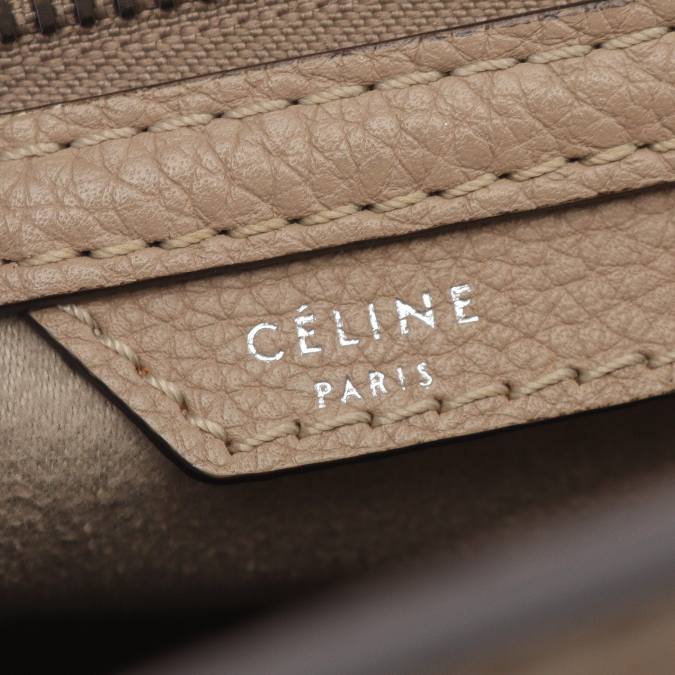 Celine Celine Luggage Micro Shopper Handbag Tote Bag Leather Gray Brown Size ONE SIZE - 4 Thumbnail
