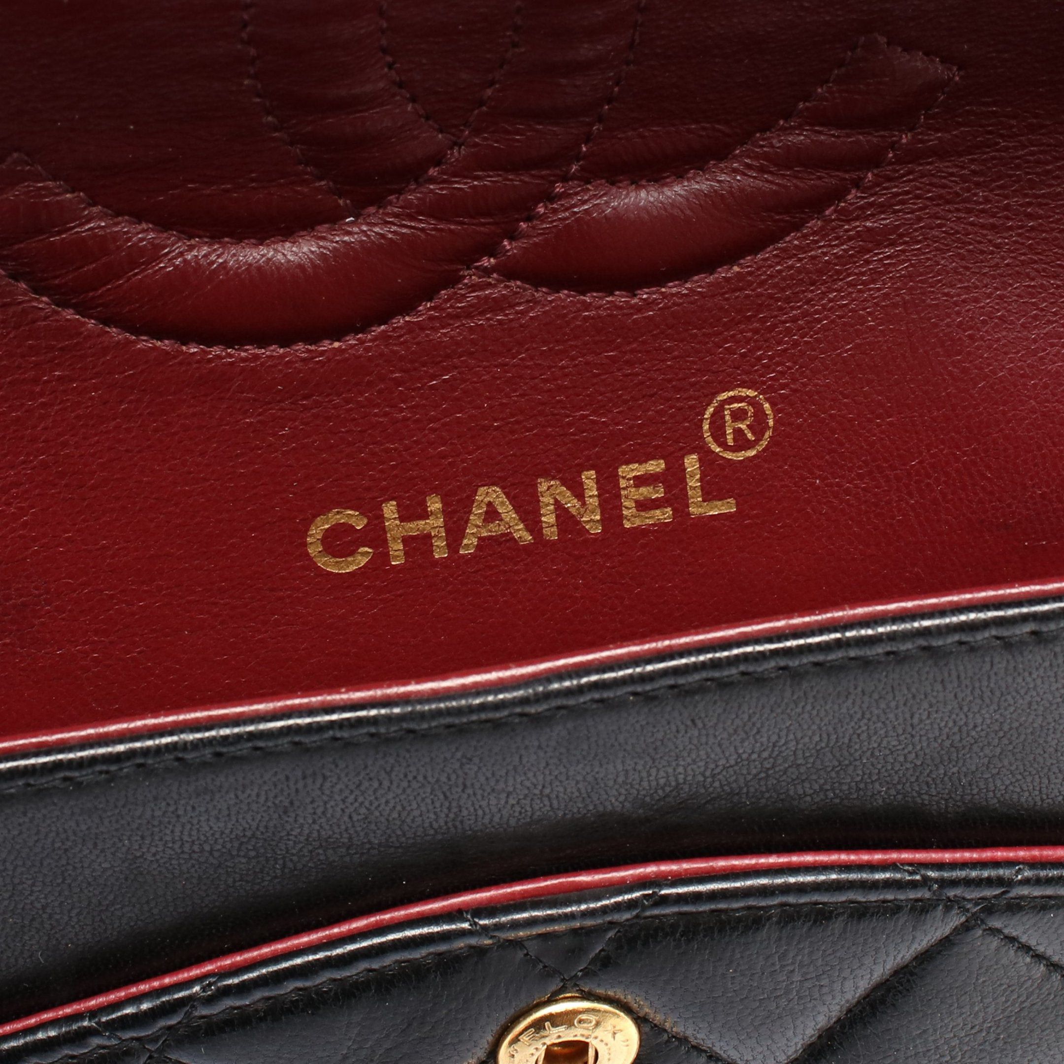 Chanel Chanel Matelasse Double Flap Chain Shoulder Bag Lambskin Black Gold Hardware Size ONE SIZE - 4 Thumbnail