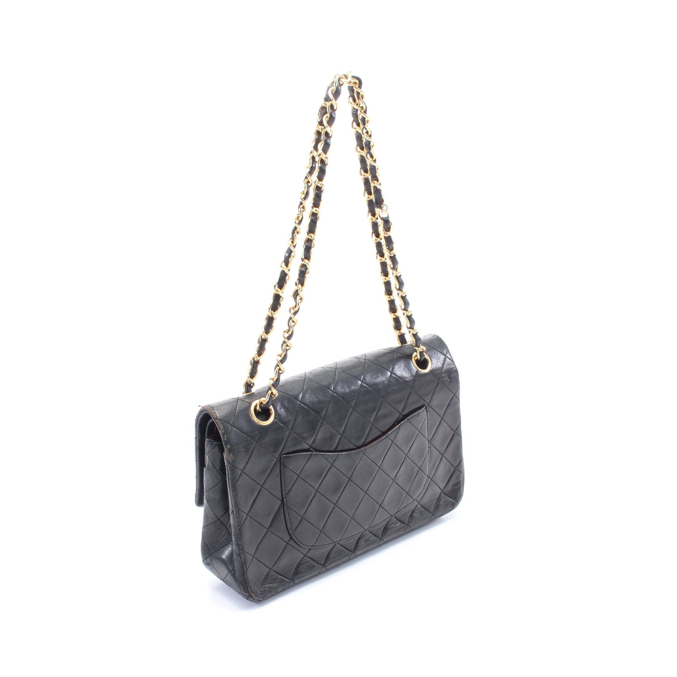 Chanel Chanel Matelasse Double Flap Chain Shoulder Bag Lambskin Black Gold Hardware Size ONE SIZE - 2 Thumbnail
