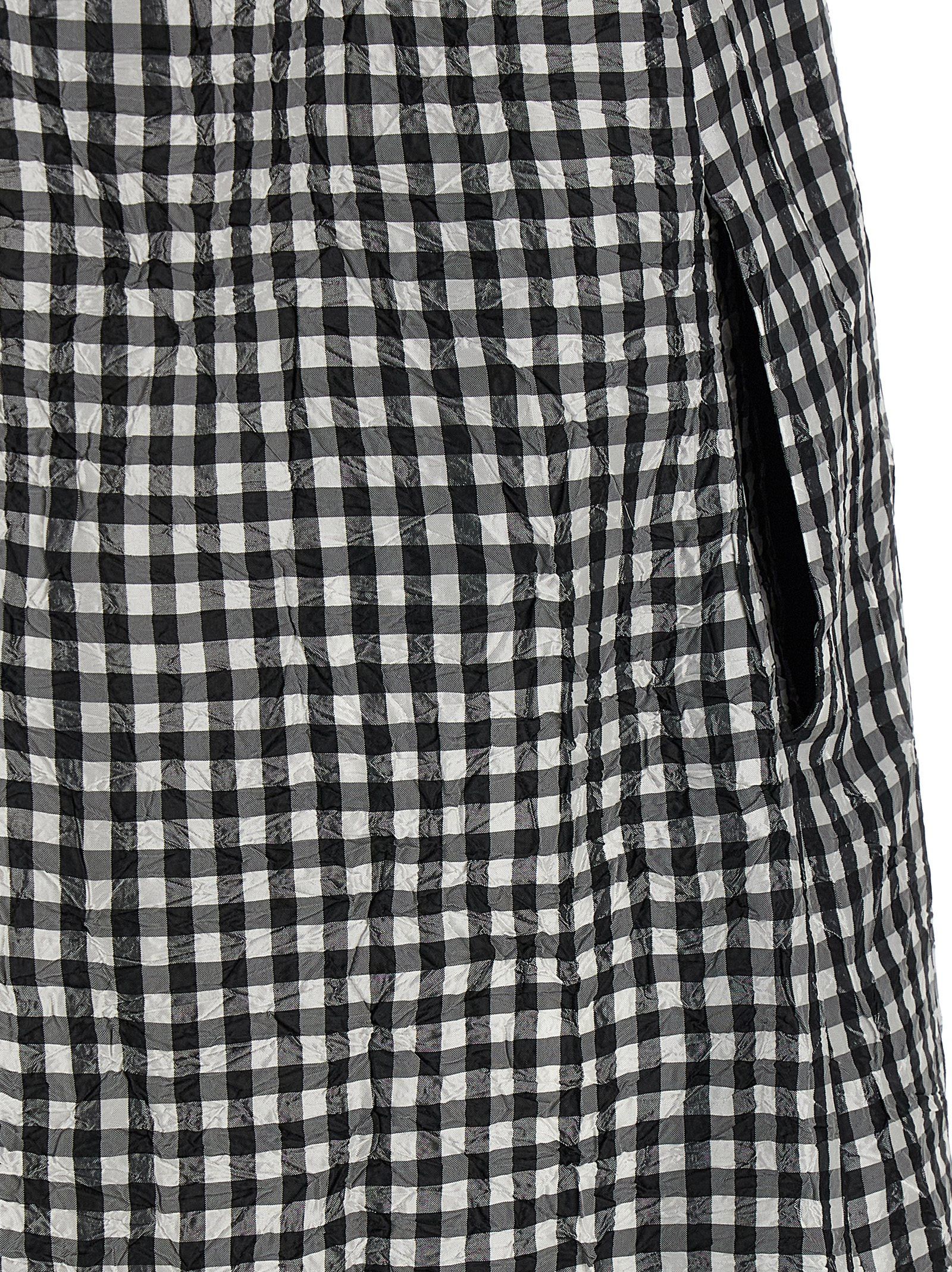 Ganni 'Crinkled Check Long' Dress Size XS / US 0-2 / IT 36-38 - 4 Thumbnail