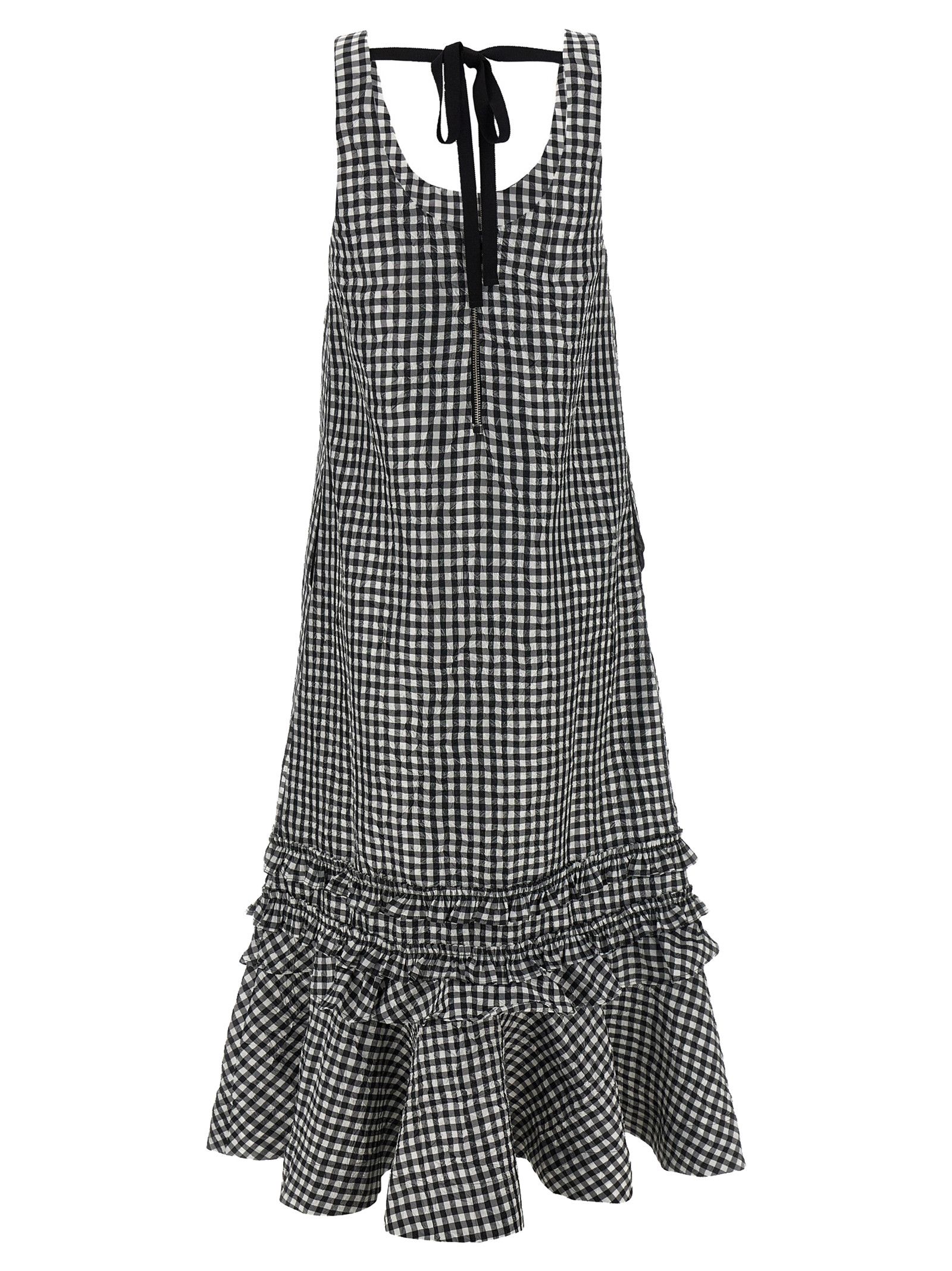Ganni 'Crinkled Check Long' Dress Size XS / US 0-2 / IT 36-38 - 2 Thumbnail