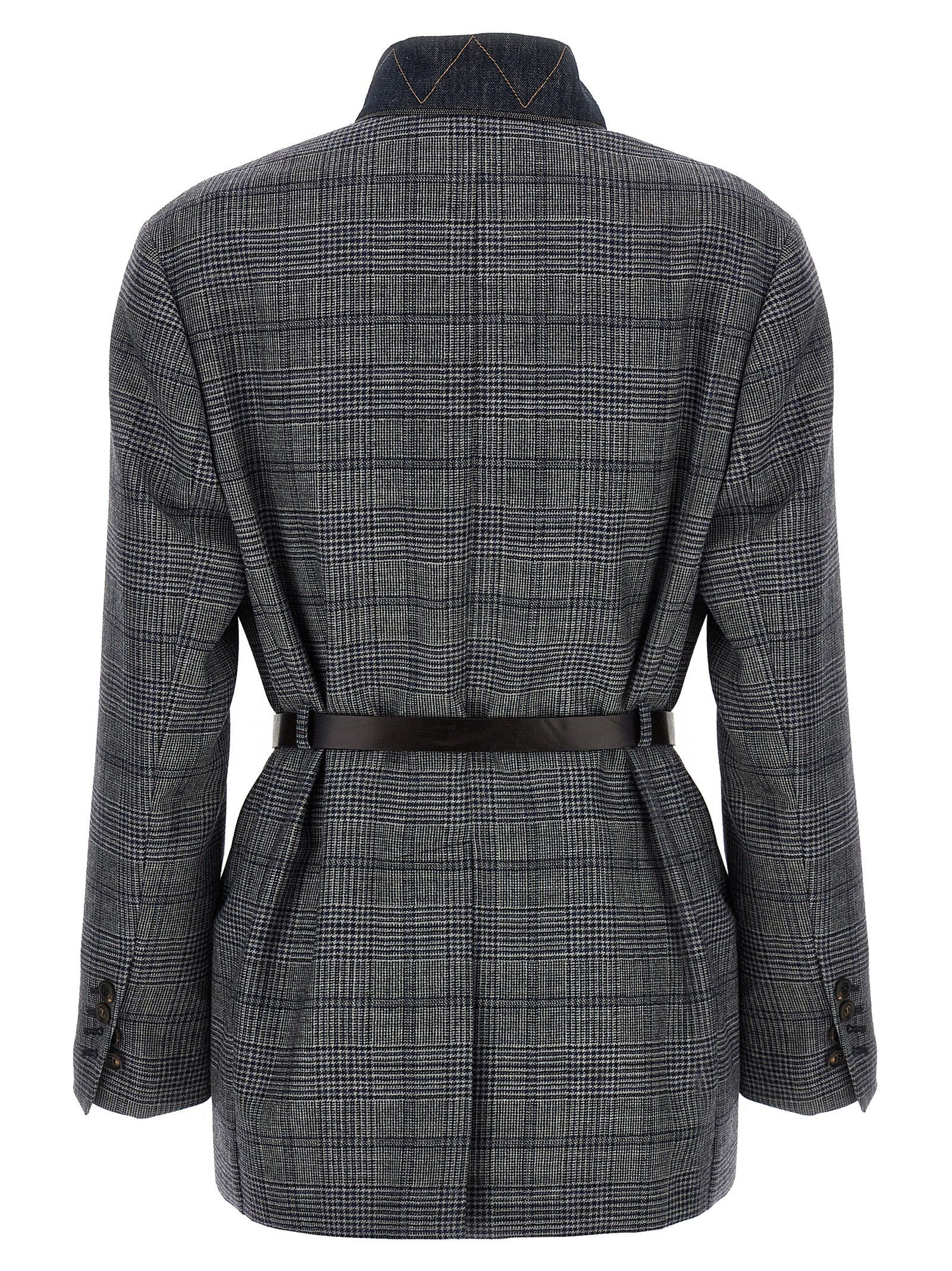 Brunello Cucinelli Monile Houndstooth Blazer Size M / US 6-8 / IT 42-44 - 3 Thumbnail