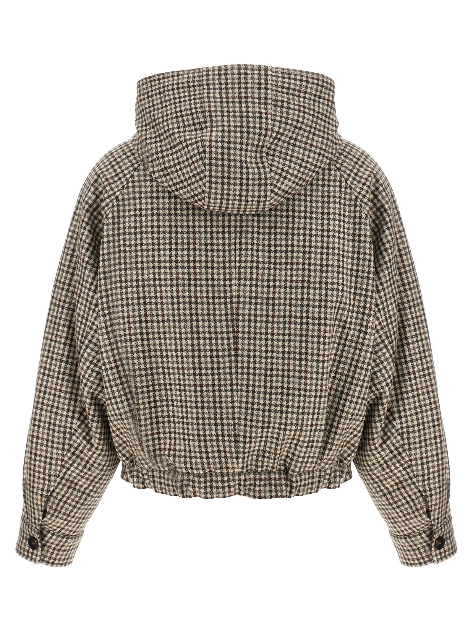 Brunello Cucinelli 'Shiny Zipper Pull' Check Jacket Size S / US 4 / IT 40 - 2 Thumbnail