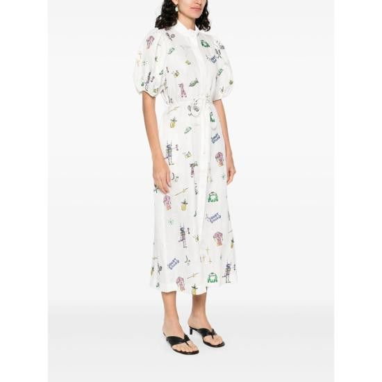 ALEMAIS ALEMAIS Women Dresses 5179D CREAM WHITE Size XS / US 0-2 / IT 36-38 - 5 Thumbnail
