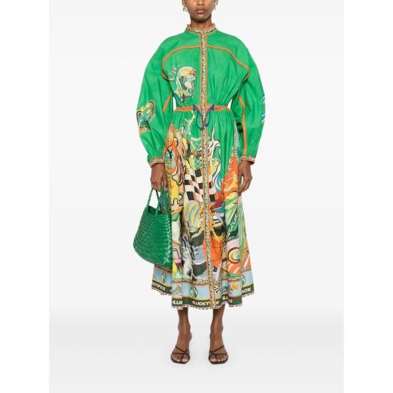 ALEMAIS ALEMAIS Women Dresses 5150D MULTI GREEN Size XS / US 0-2 / IT 36-38 - 5 Thumbnail