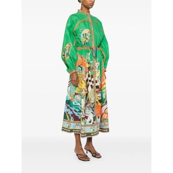 ALEMAIS ALEMAIS Women Dresses 5150D MULTI GREEN Size XS / US 0-2 / IT 36-38 - 2 Thumbnail