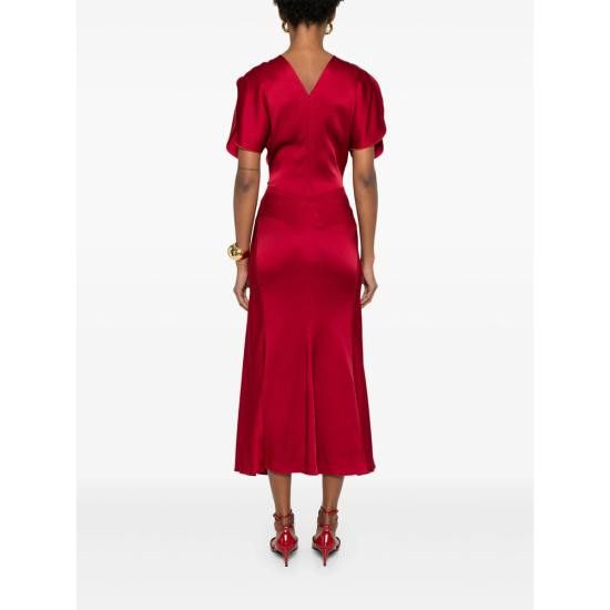 Victoria Beckham VICTORIA BECKHAM Women Dresses 1325WDR005227D ROSE RED Size S / US 4 / IT 40 - 5 Thumbnail