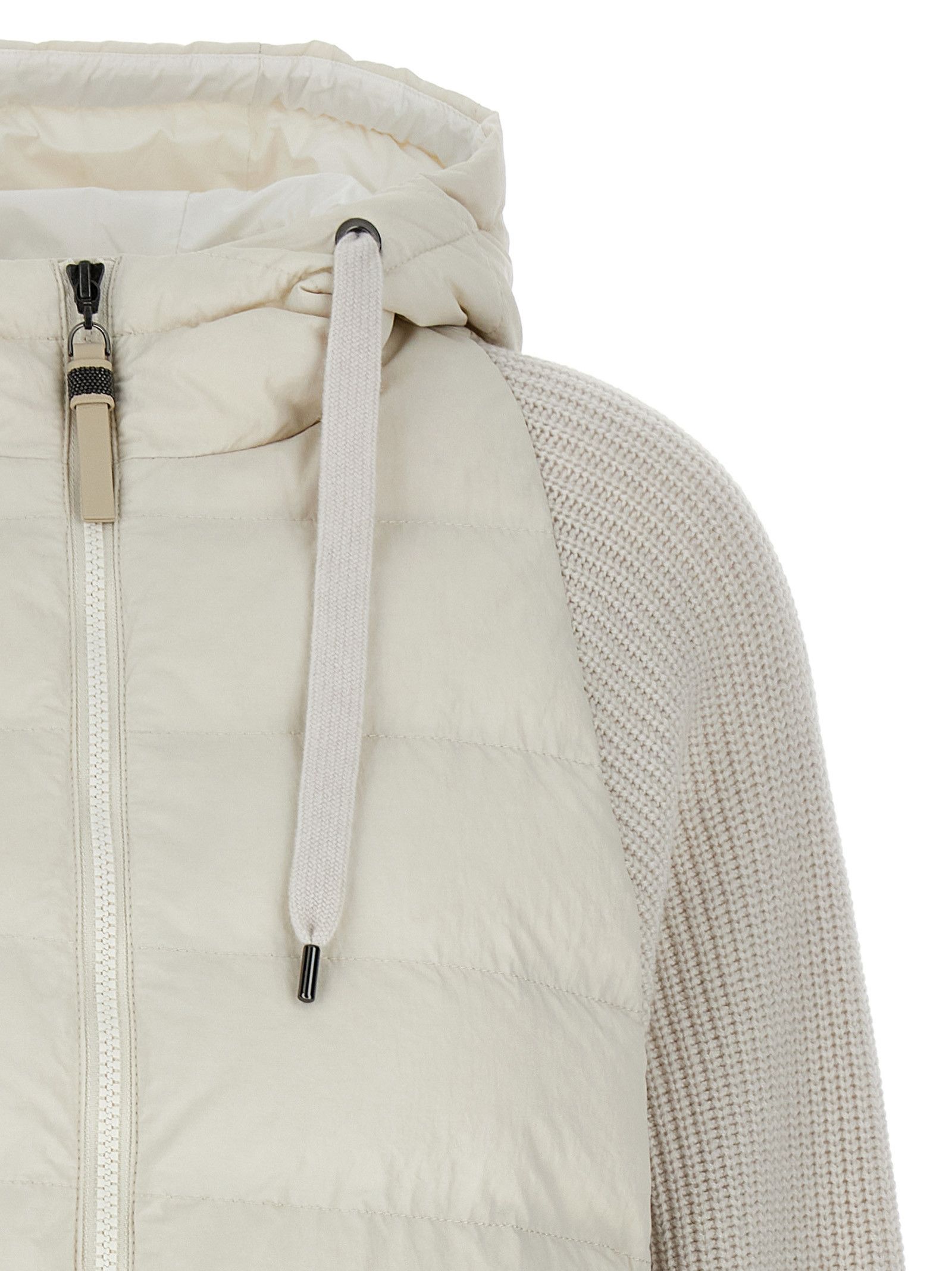 Brunello Cucinelli Two-Material Puffer Jacket Size M / US 6-8 / IT 42-44 - 3 Thumbnail