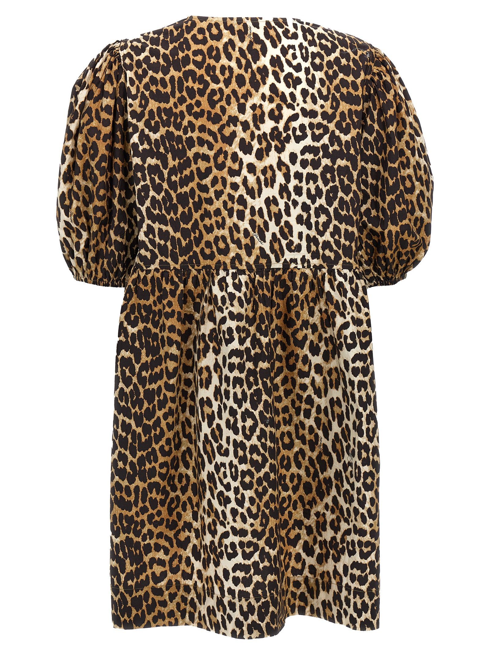Ganni Leopard Poplin Dress Size XS / US 0-2 / IT 36-38 - 2 Thumbnail