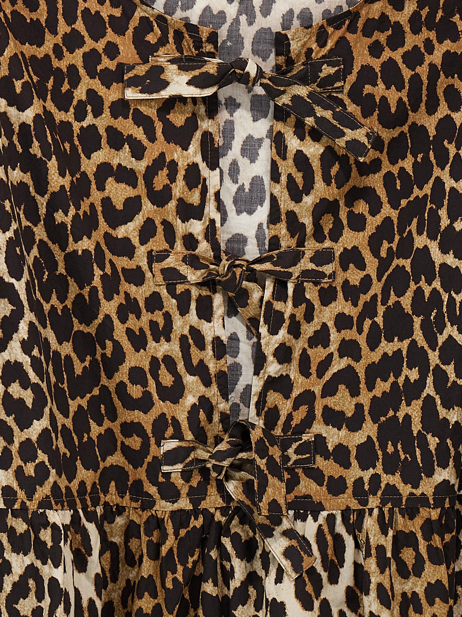 Ganni Leopard Poplin Dress Size XS / US 0-2 / IT 36-38 - 4 Thumbnail