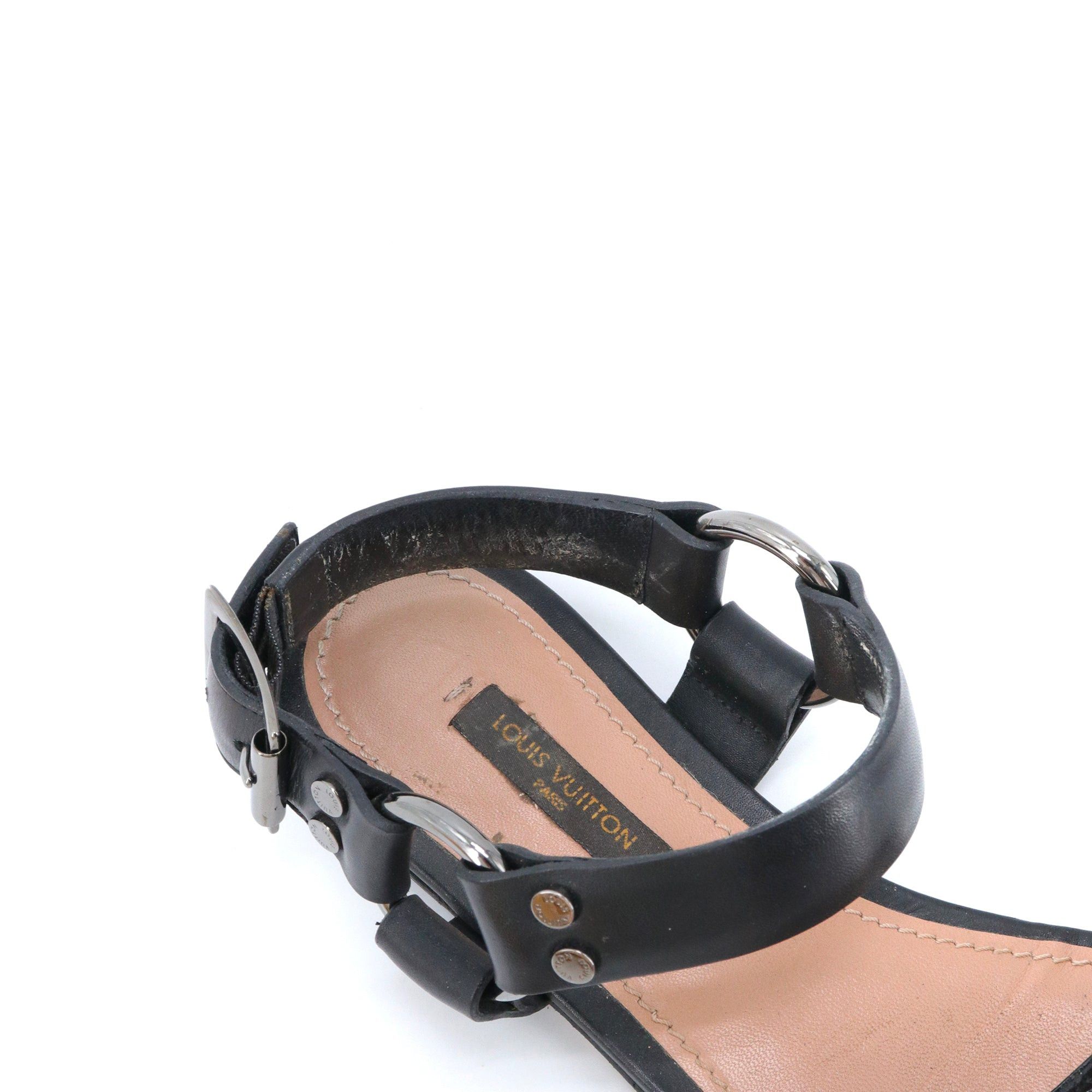 Louis Vuitton LOUIS VUITTON - Louis Vuitton sandals in black leather (size 36) Size US 5 / IT 35 - 5 Thumbnail
