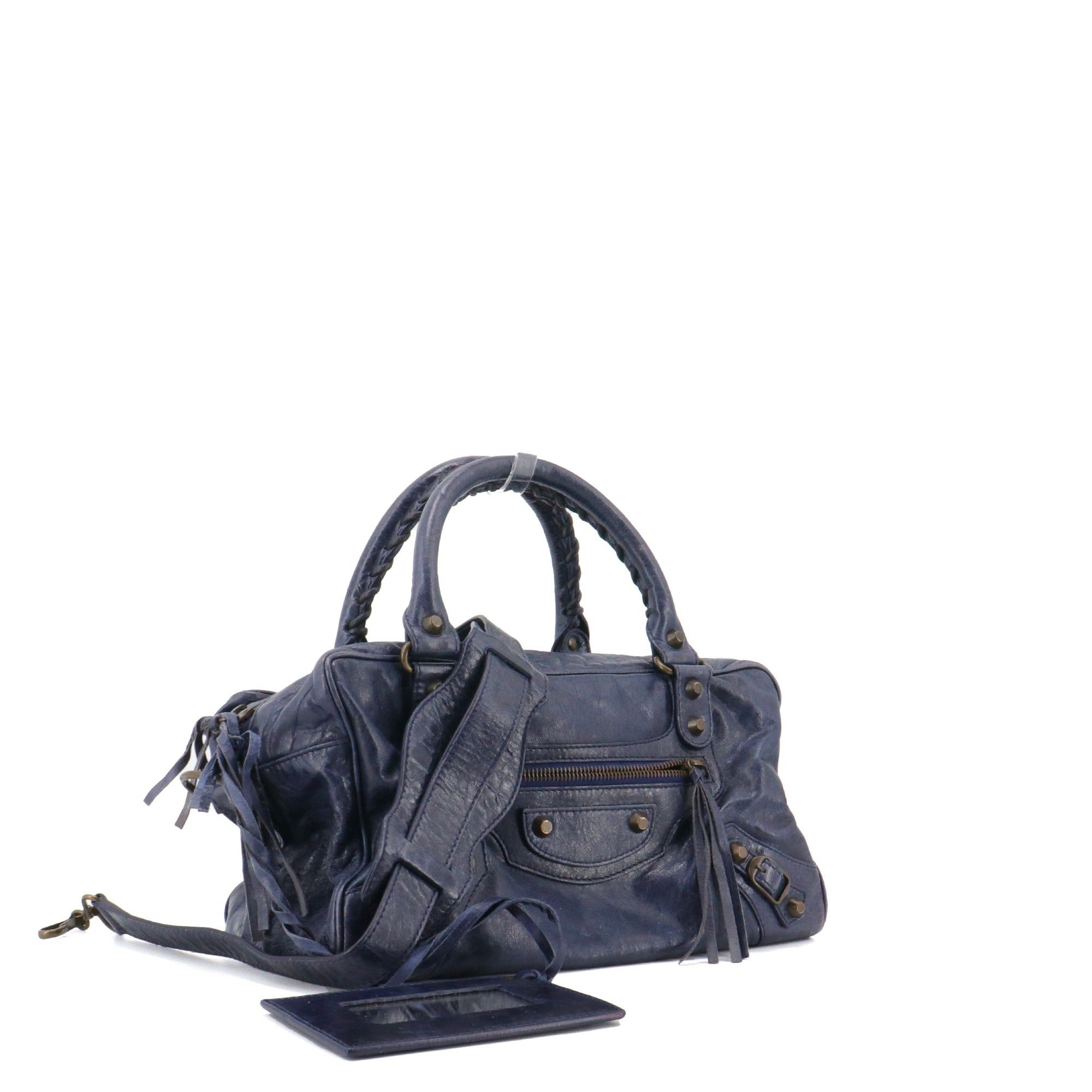 Balenciaga BALENCIAGA - Balenciaga City handbag in navy blue leather Size ONE SIZE - 2 Thumbnail