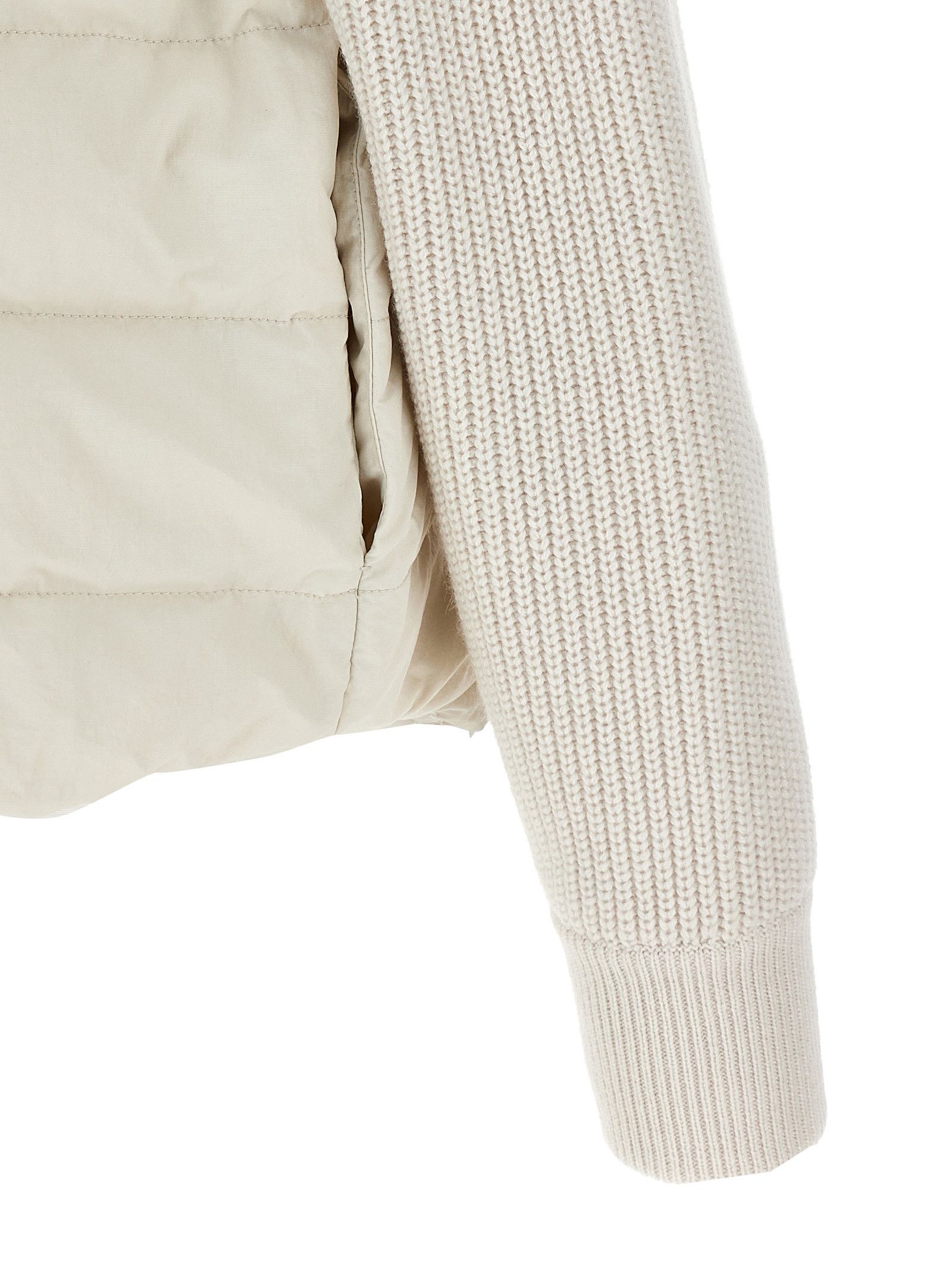 Brunello Cucinelli Two-Material 'Shiny Flap Detail' Down Jacket Size M / US 6-8 / IT 42-44 - 4 Thumbnail